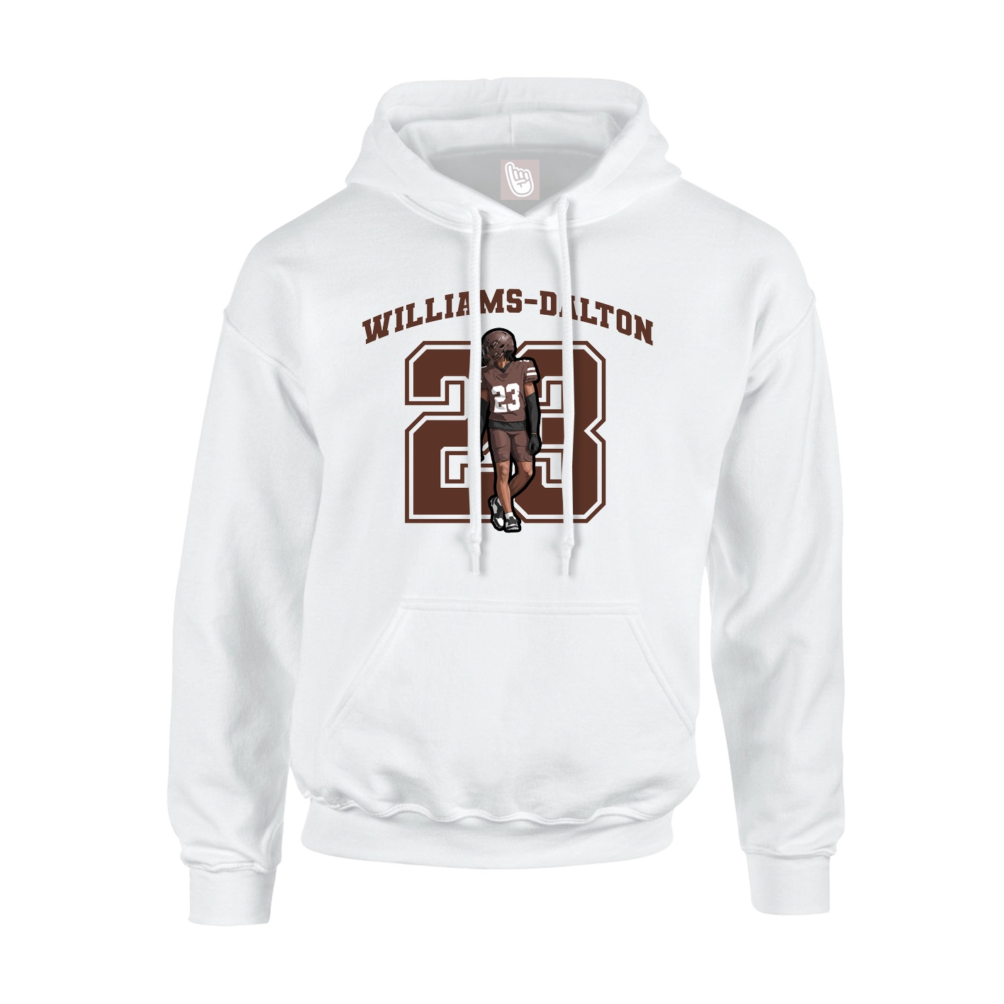 Youth Hoodie — Number in White