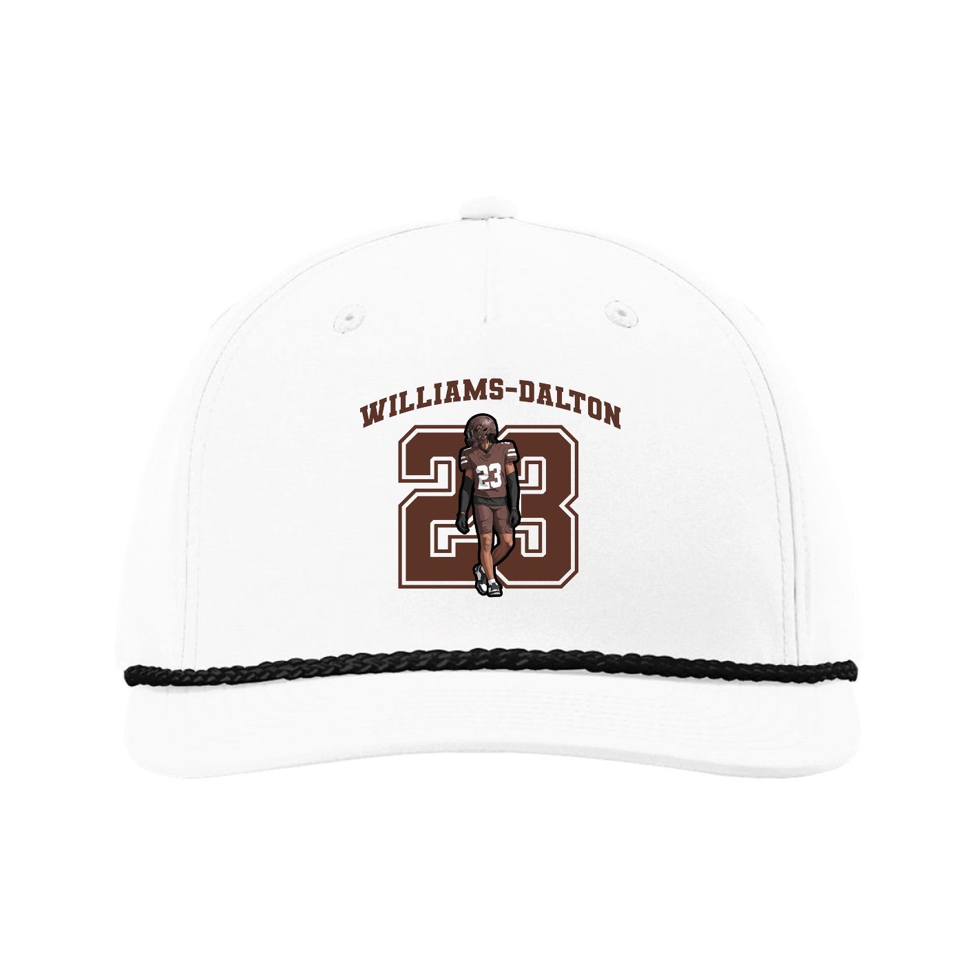 Five-Panel Classic Rope Cap — Number in White