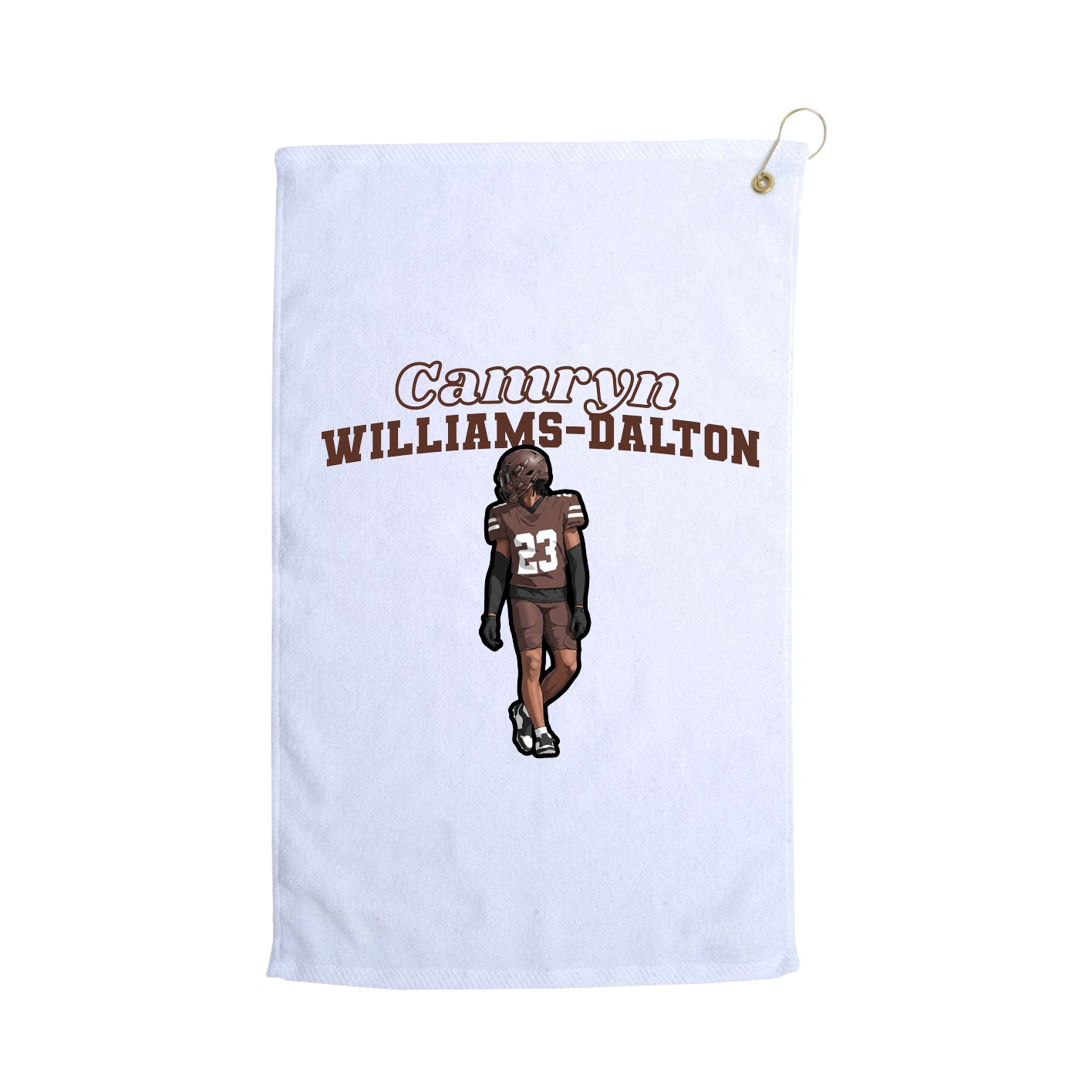 Golf Towel — Name Arch in White