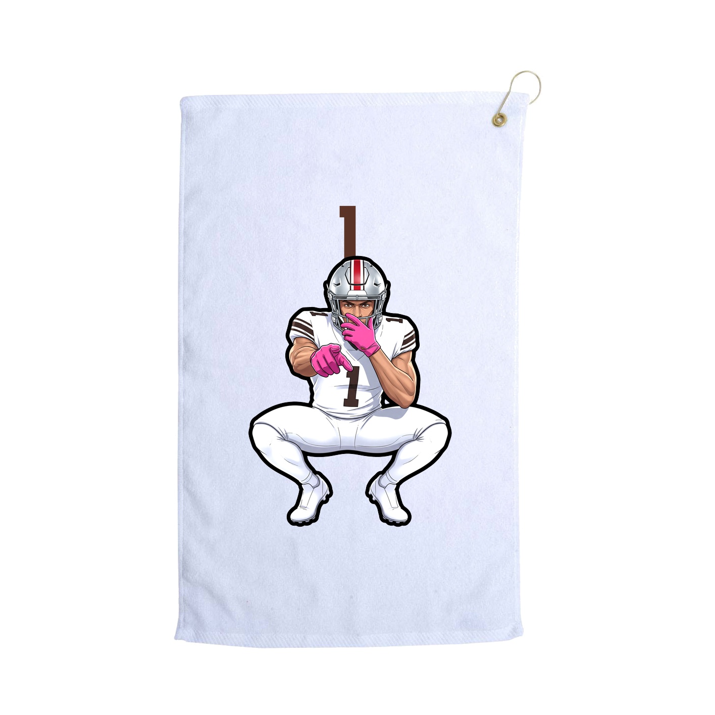 Golf Towel — Number Top in White