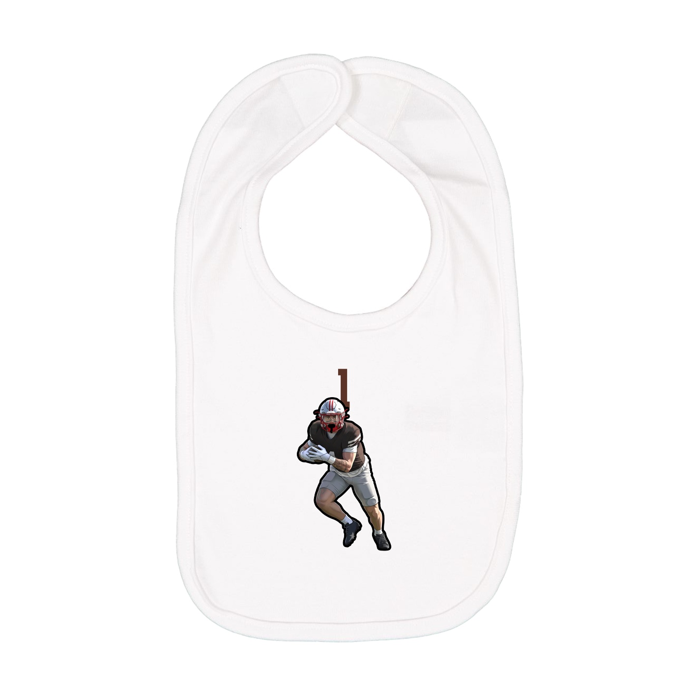 Infant Bib — Number Top in White