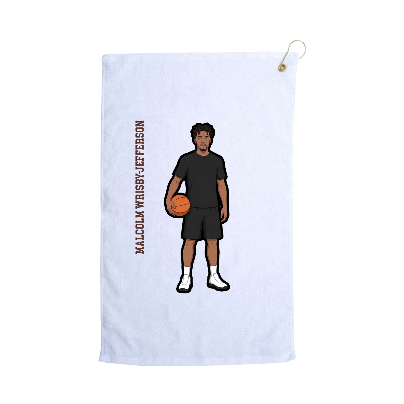 Golf Towel — Name Vertical in White