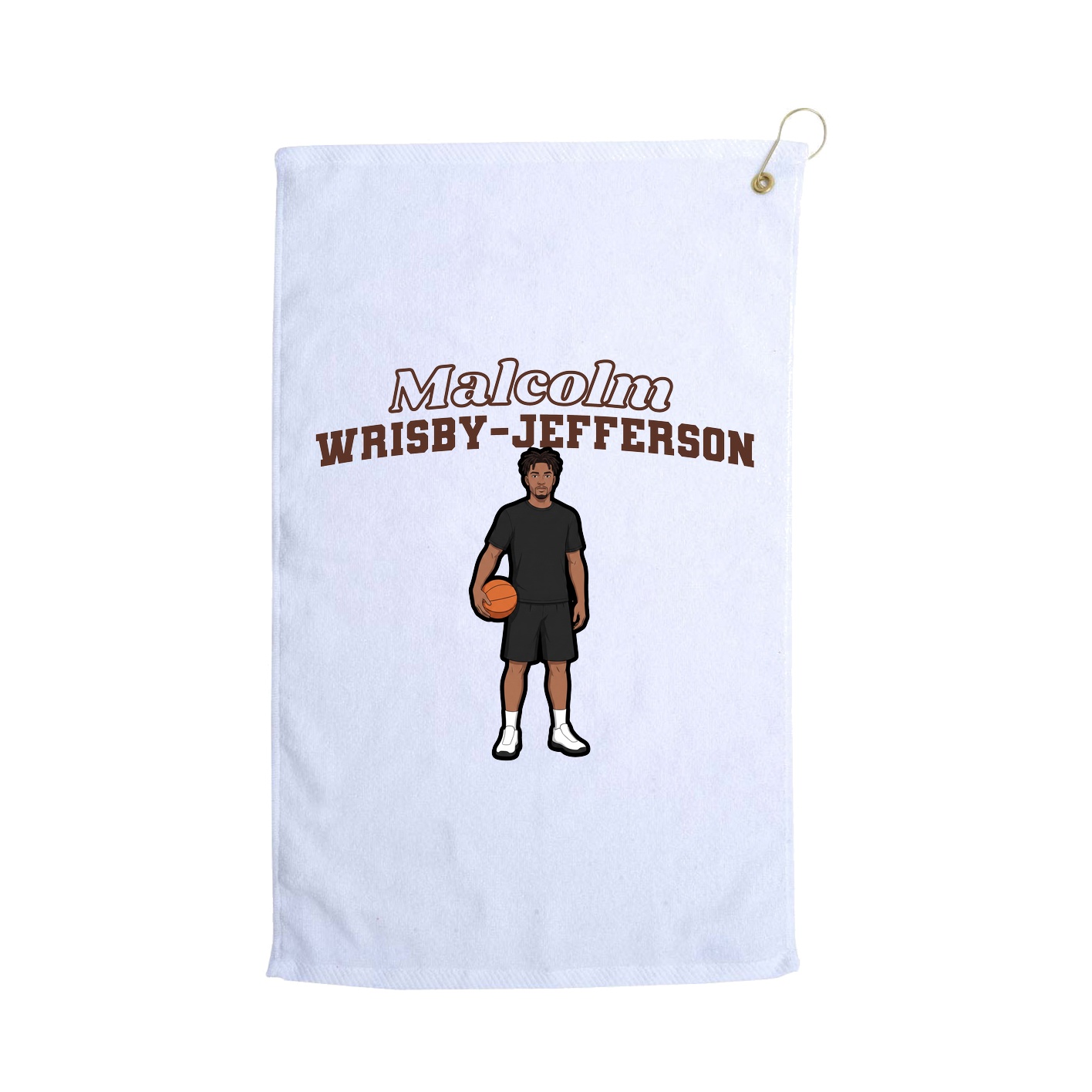 Golf Towel — Name Arch in White