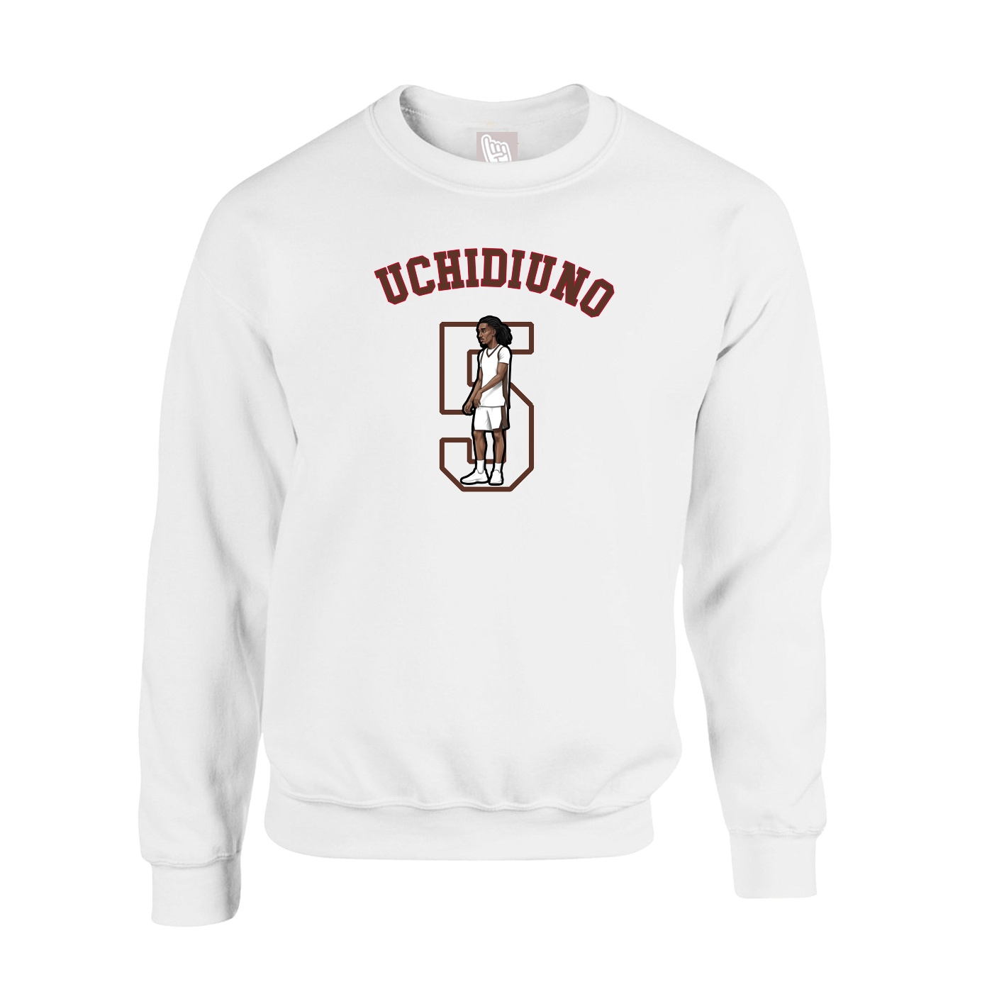 Fleece Crew — Shirsey Arch in White