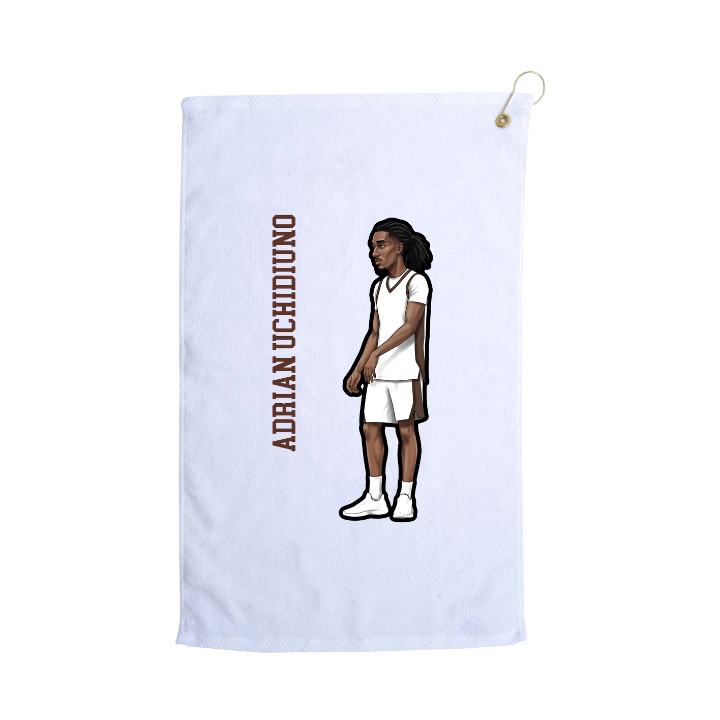 Golf Towel — Name Vertical in White