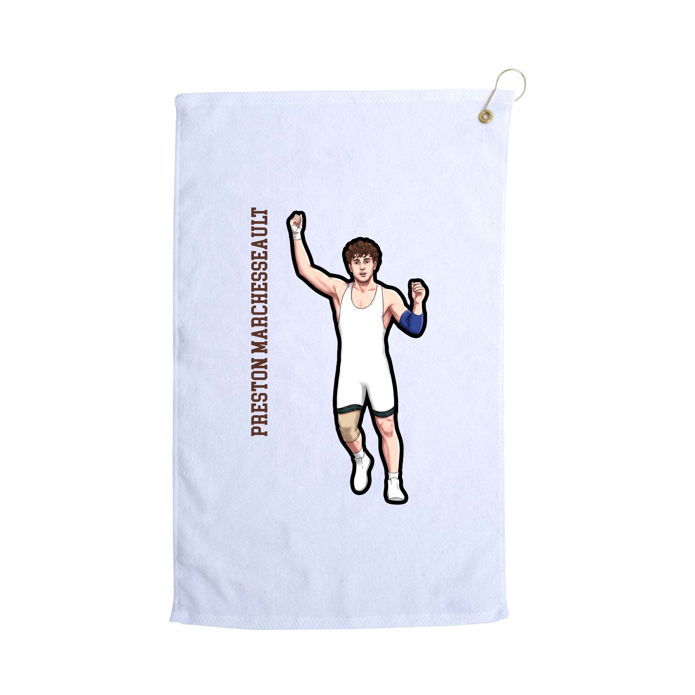 Golf Towel — Name Vertical in White