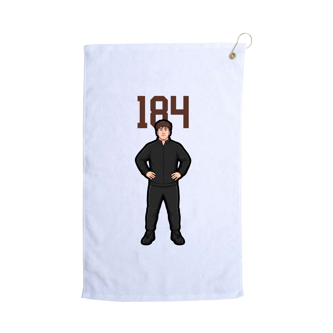Golf Towel — Number Top in White