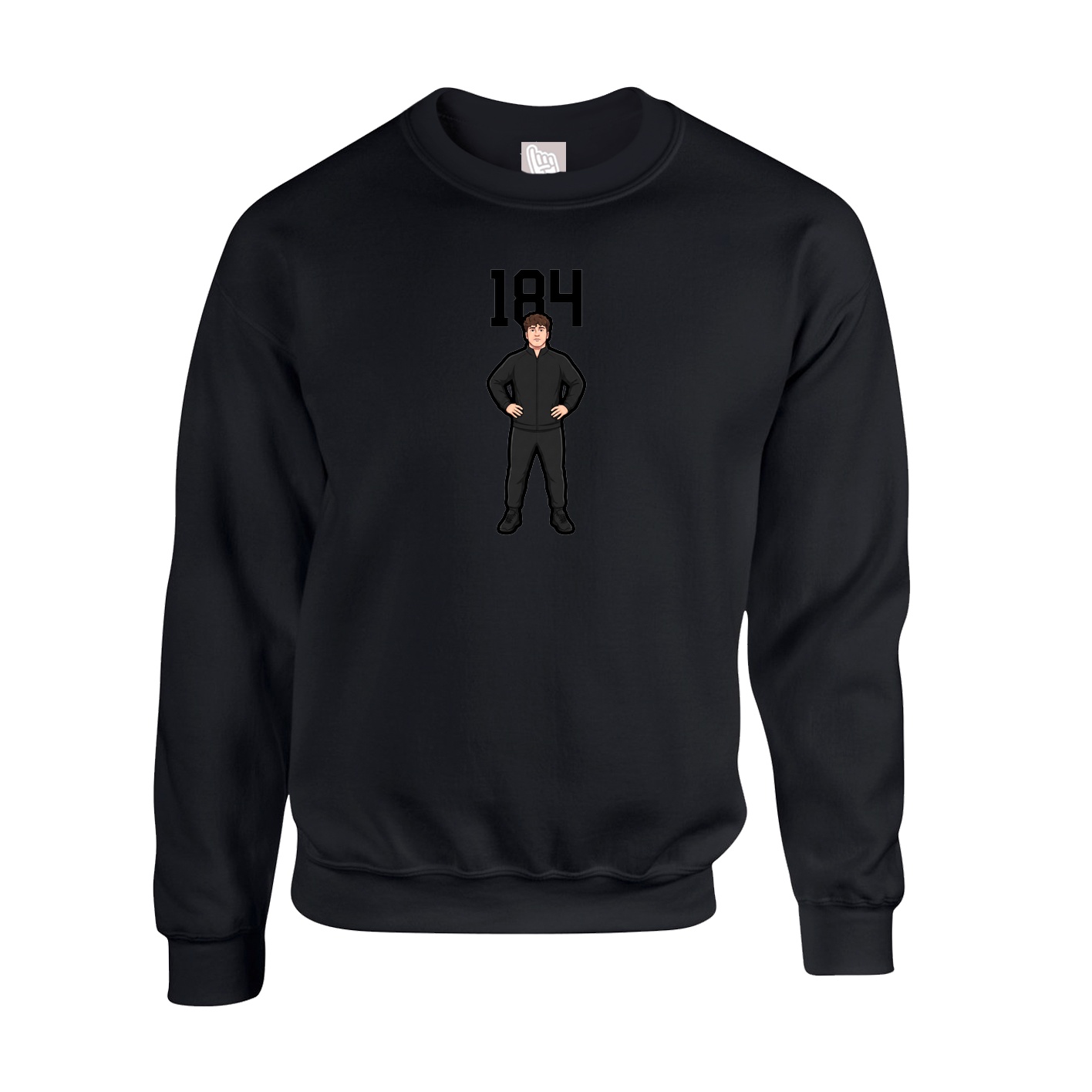 Fleece Crew — Number Top in Black
