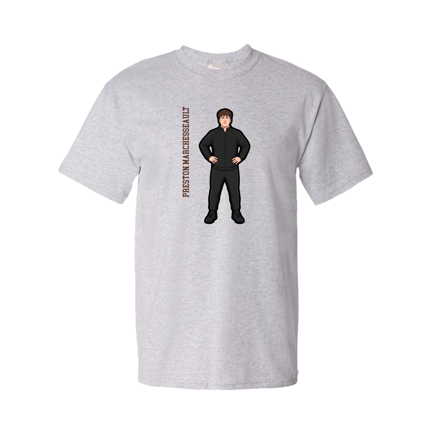 Youth Tee — Name Vertical in Grey