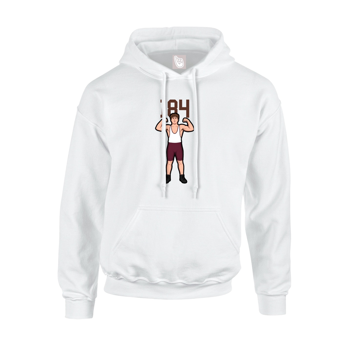 Youth Hoodie — Number Top in White