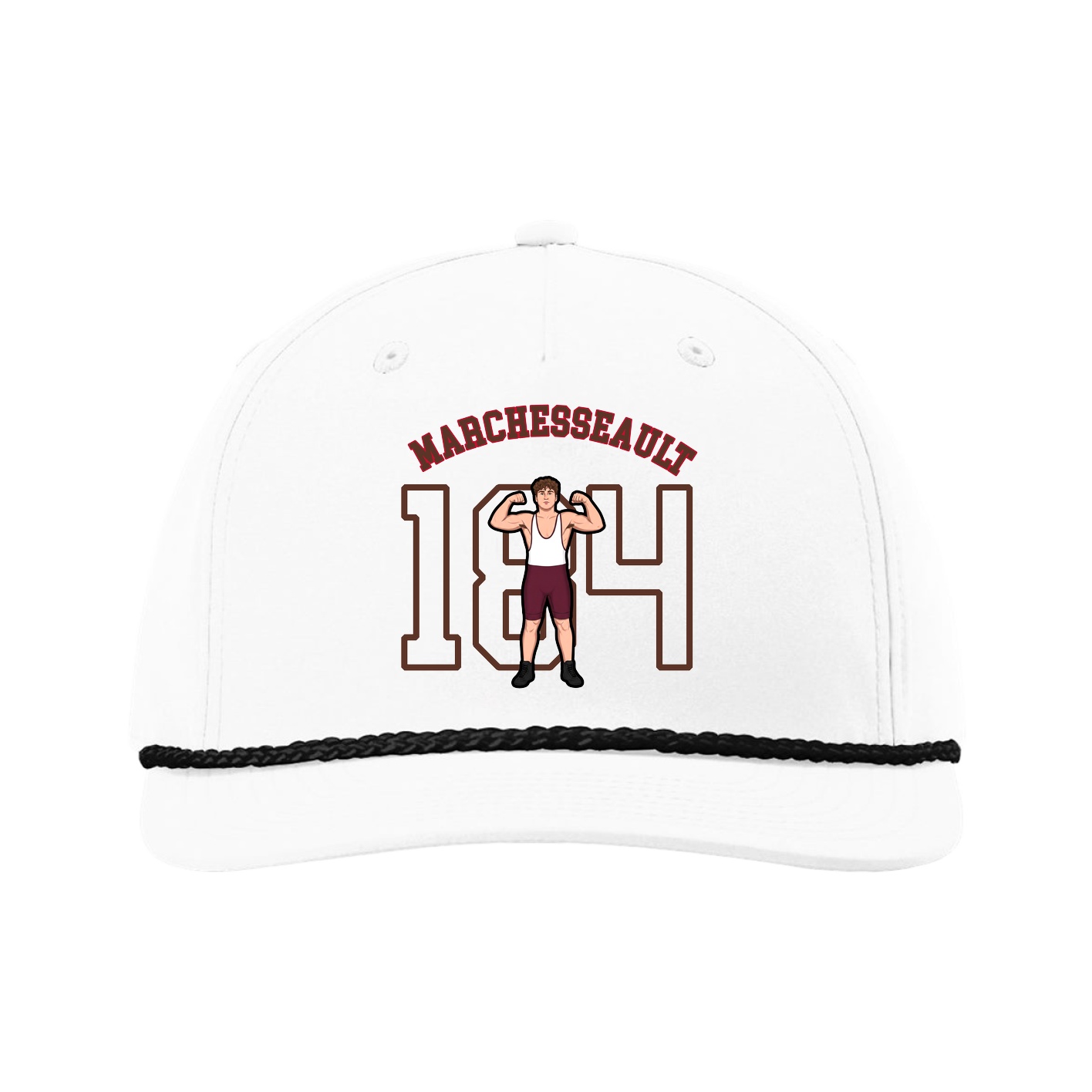 Five-Panel Classic Rope Cap — Shirsey Arch in White