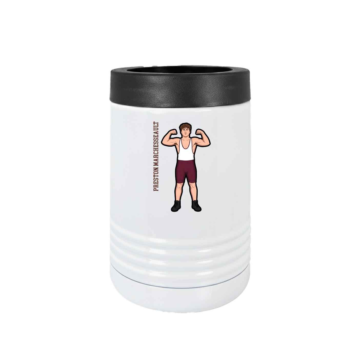 Beverage Holder — Name Vertical in White