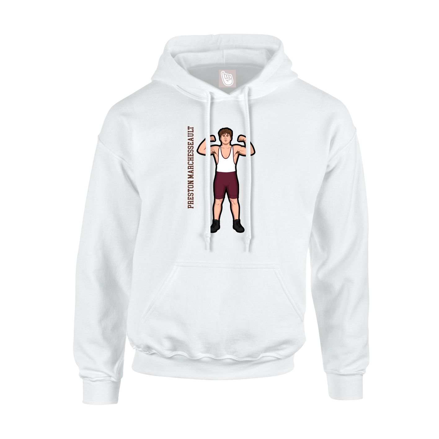 Youth Hoodie — Name Vertical in White