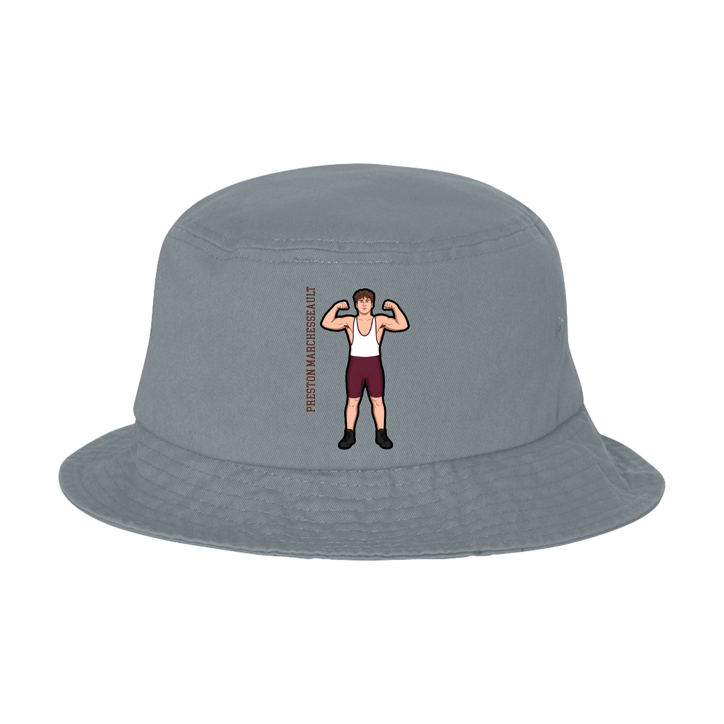 Bucket Cap — Name Vertical in Grey