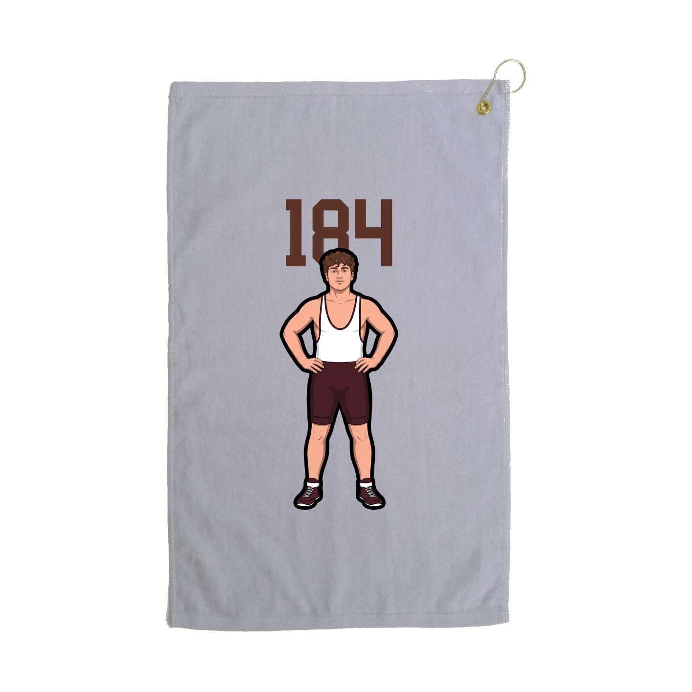 Golf Towel — Number Top in Grey