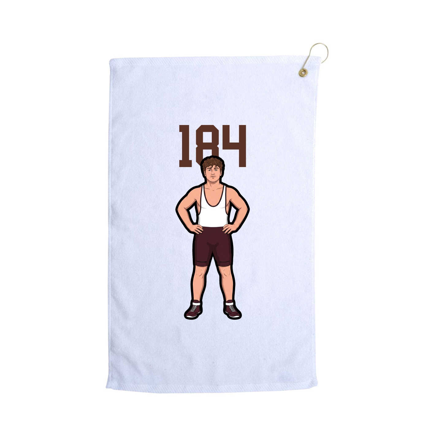 Golf Towel — Number Top in White