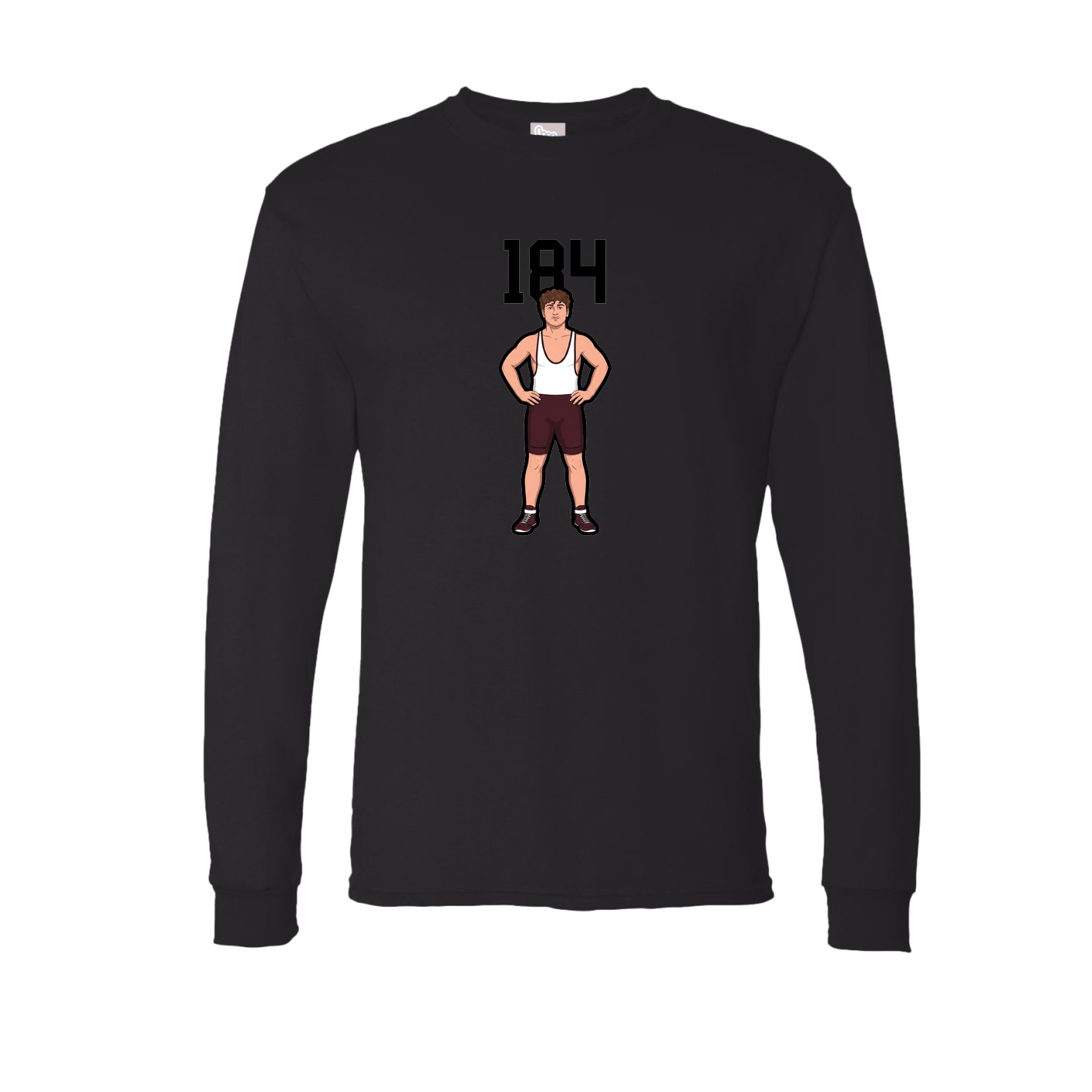 Long Sleeve Tee — Number Top in Black