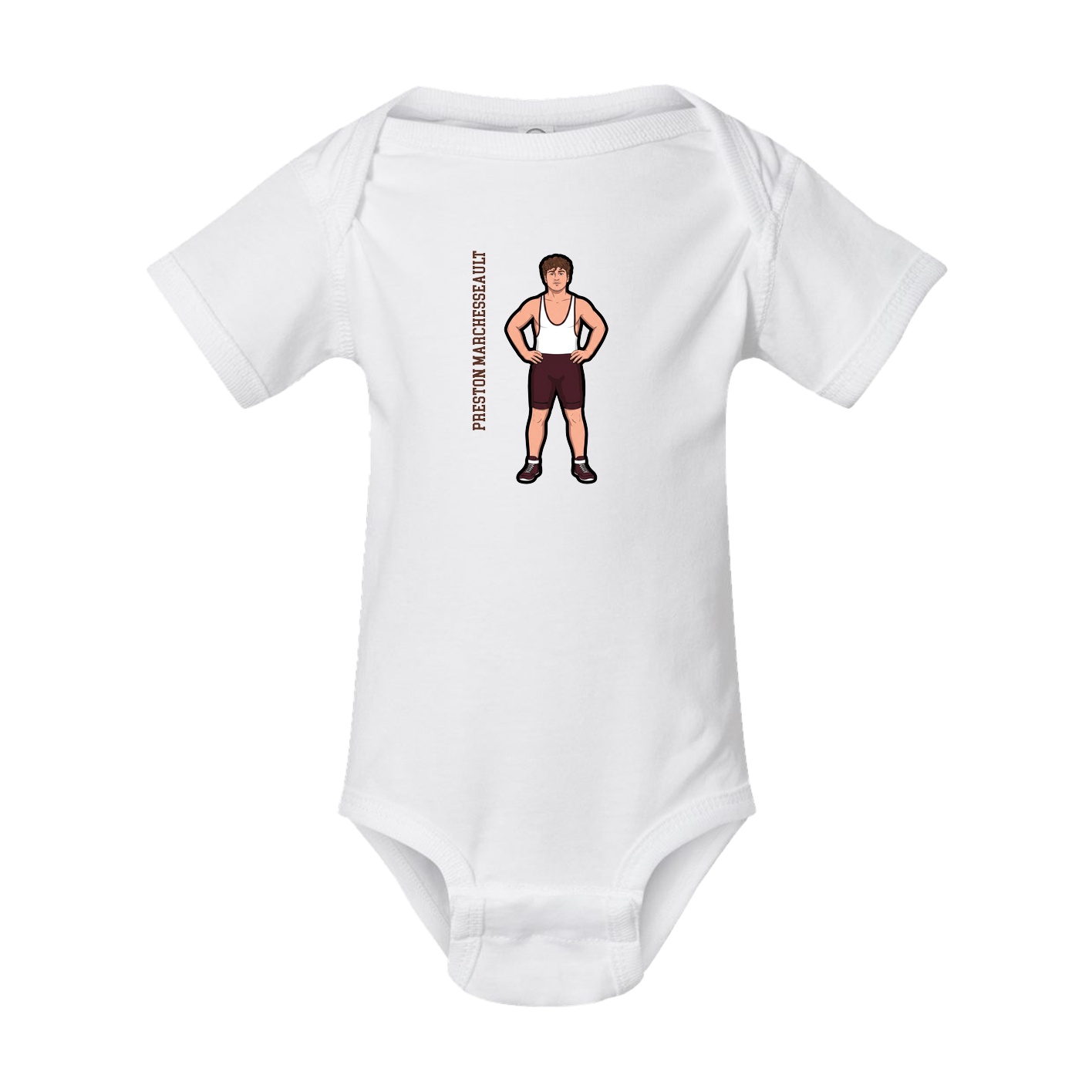 Baby Onesie — Name Vertical in White