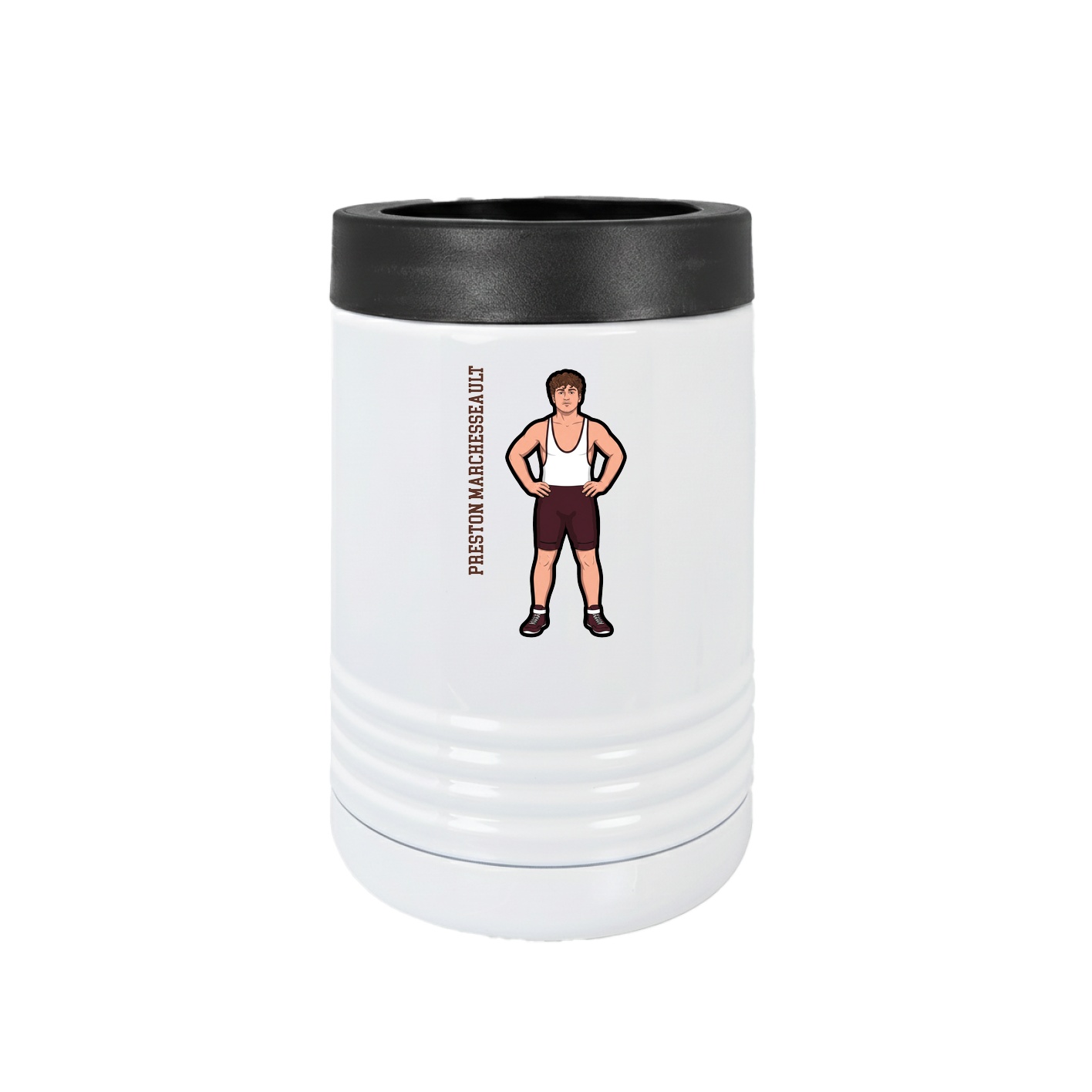 Beverage Holder — Name Vertical in White