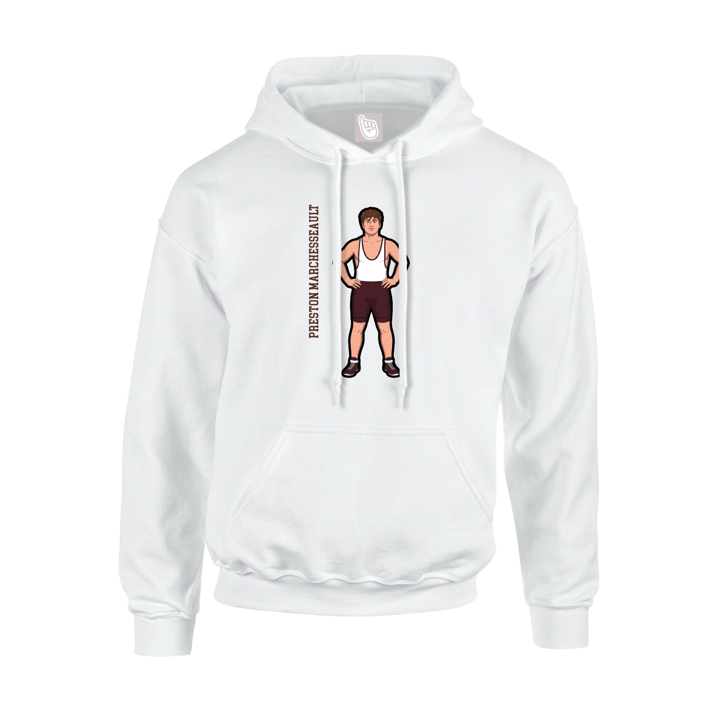 Youth Hoodie — Name Vertical in White
