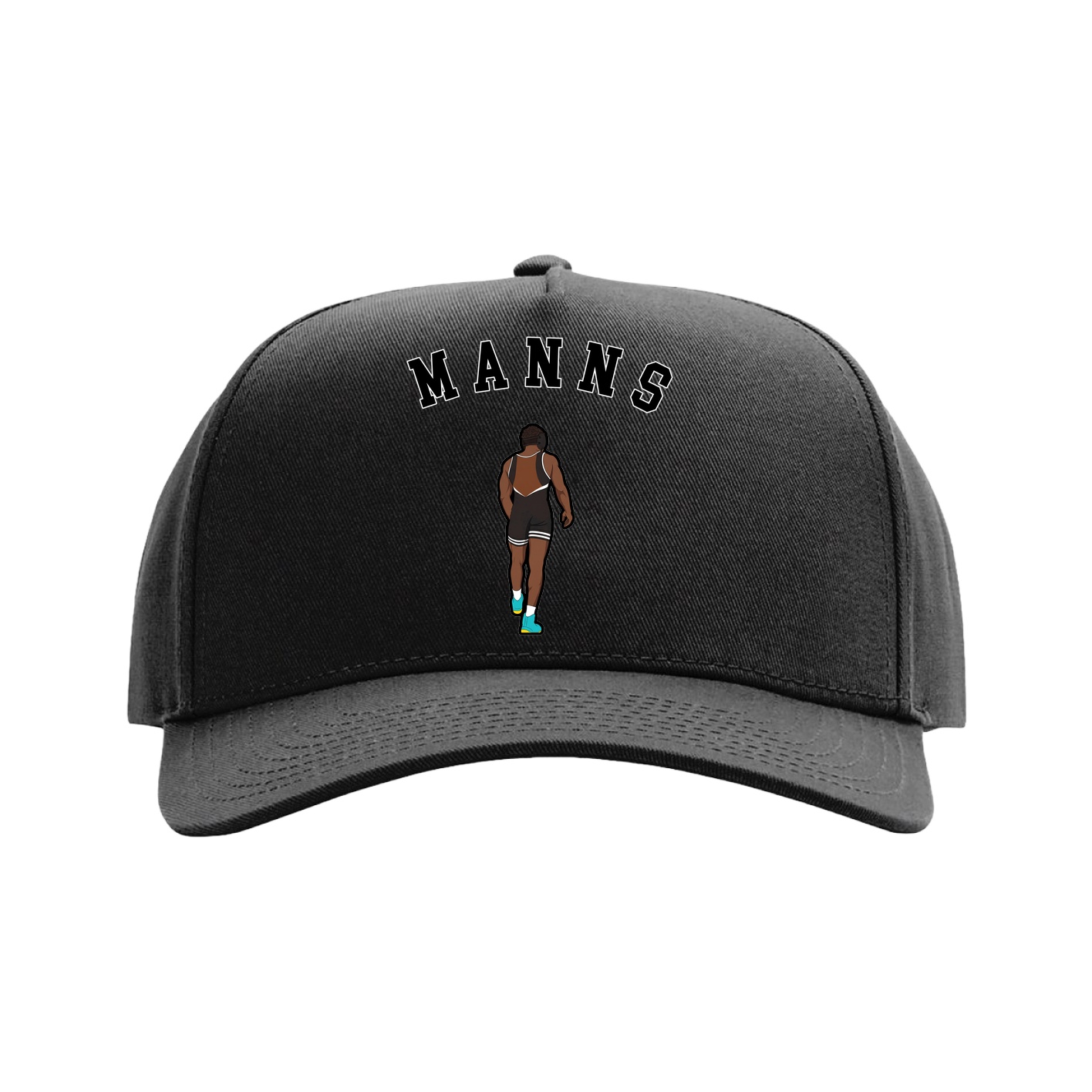 Full Fabric Five-Panel Champ Cap — Shirsey Arch in Black