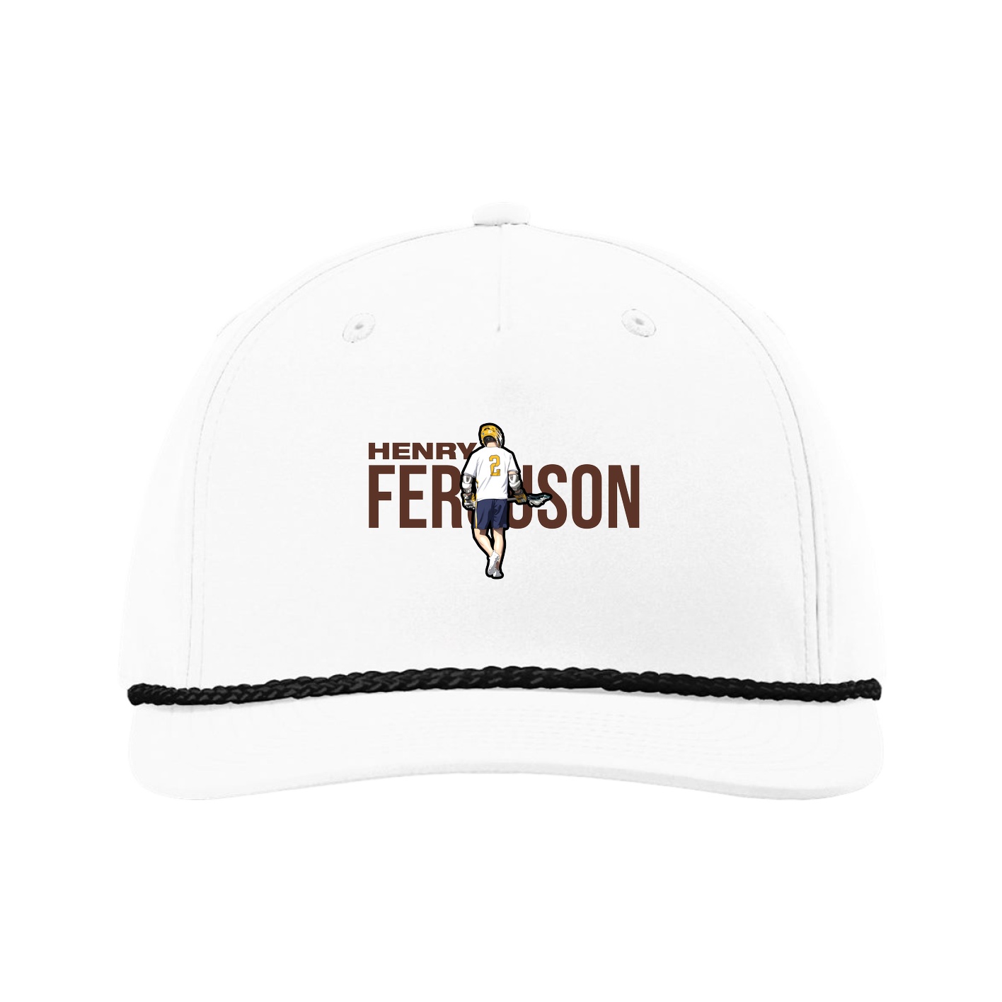Five-Panel Classic Rope Cap — Player Name in White