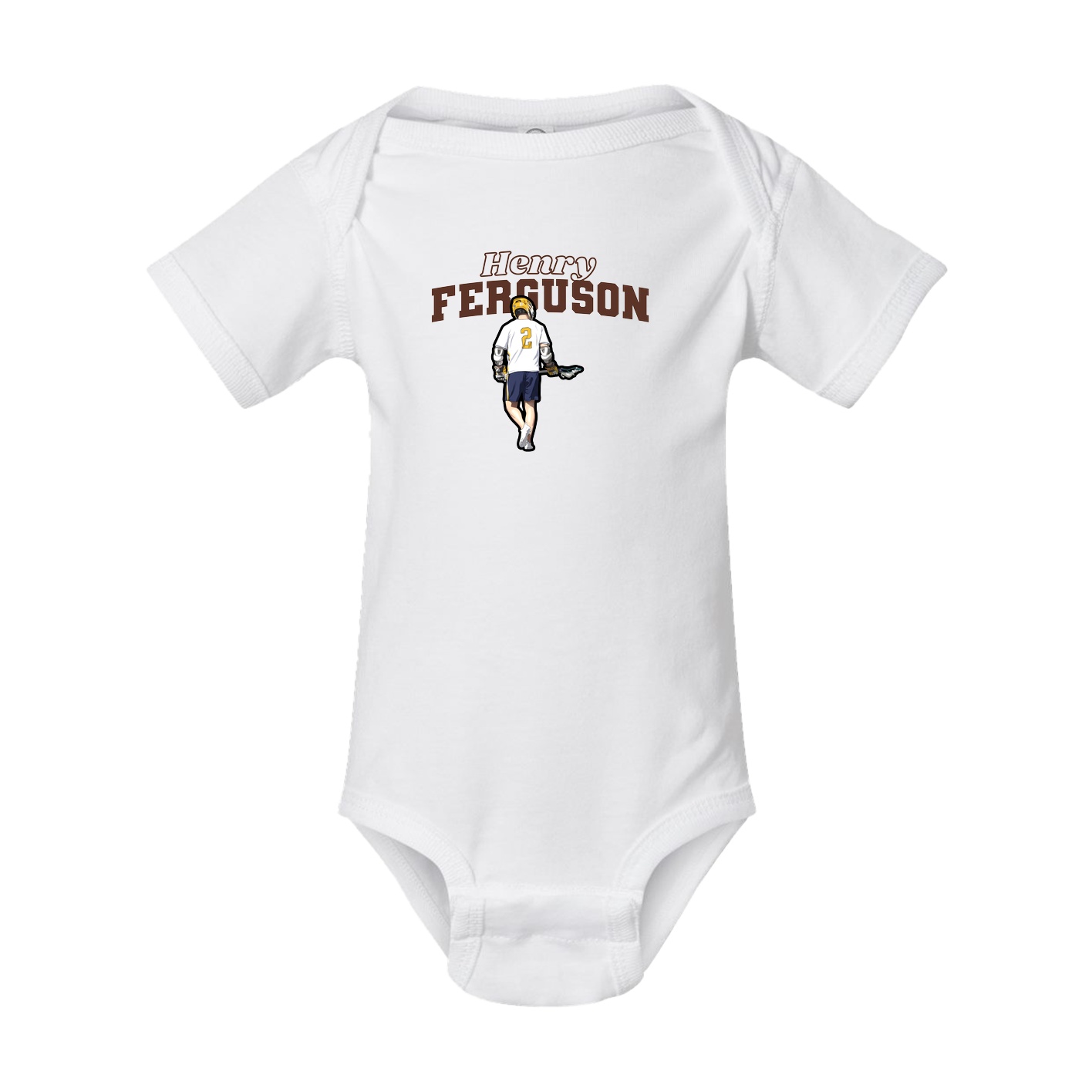 Baby Onesie — Name Arch in White