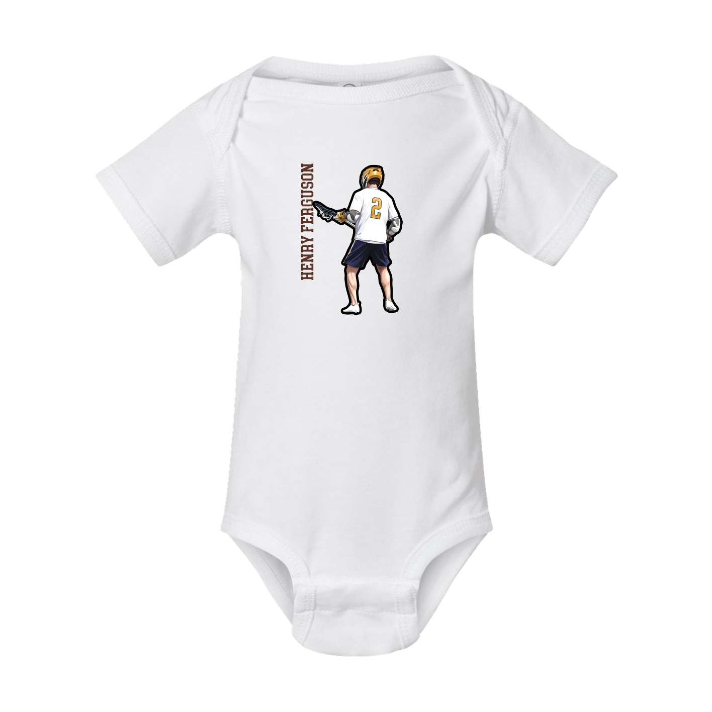 Baby Onesie — Name Vertical in White