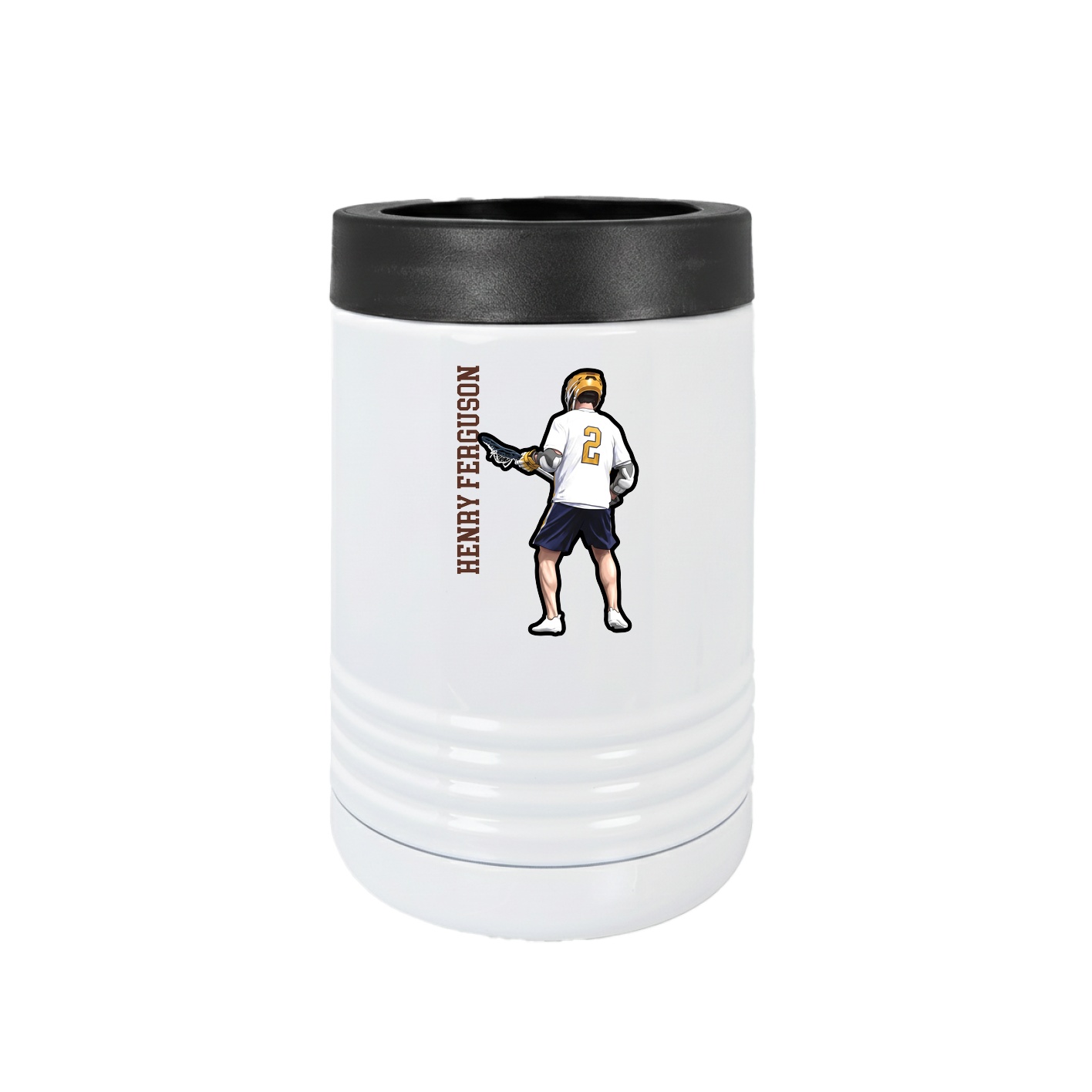 Beverage Holder — Name Vertical in White