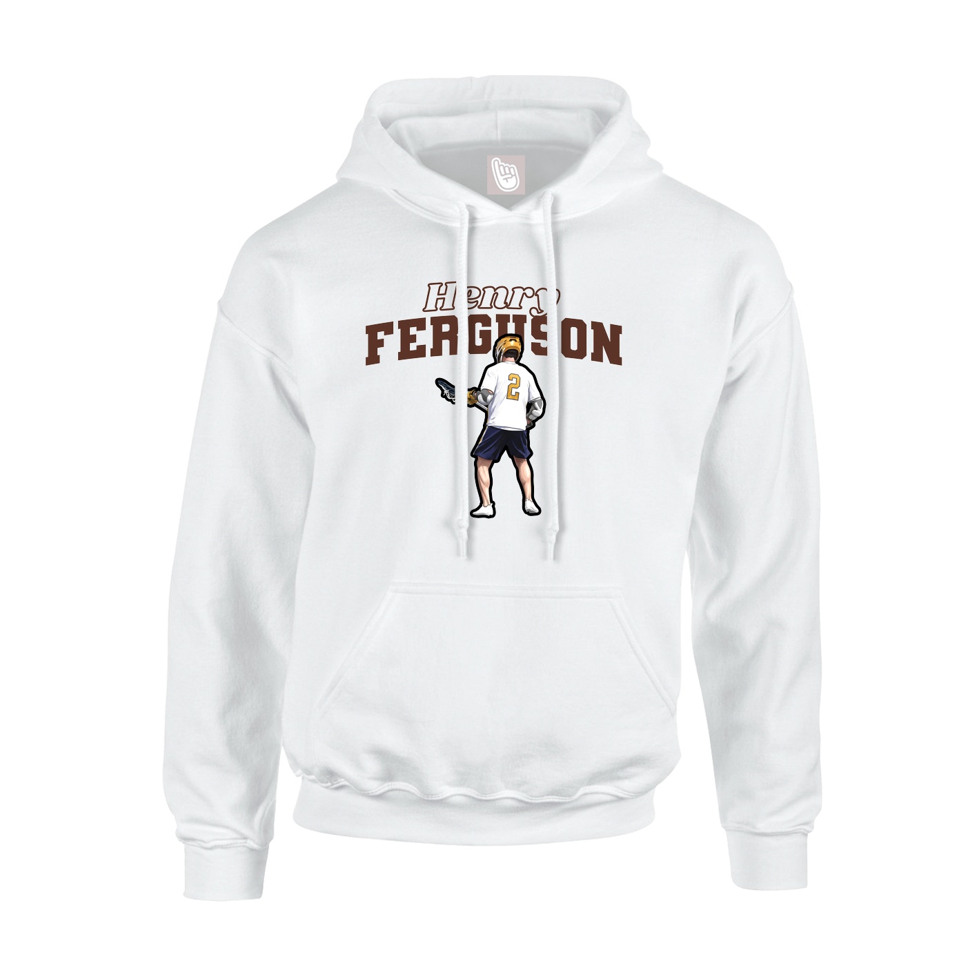 Youth Hoodie — Name Arch in White