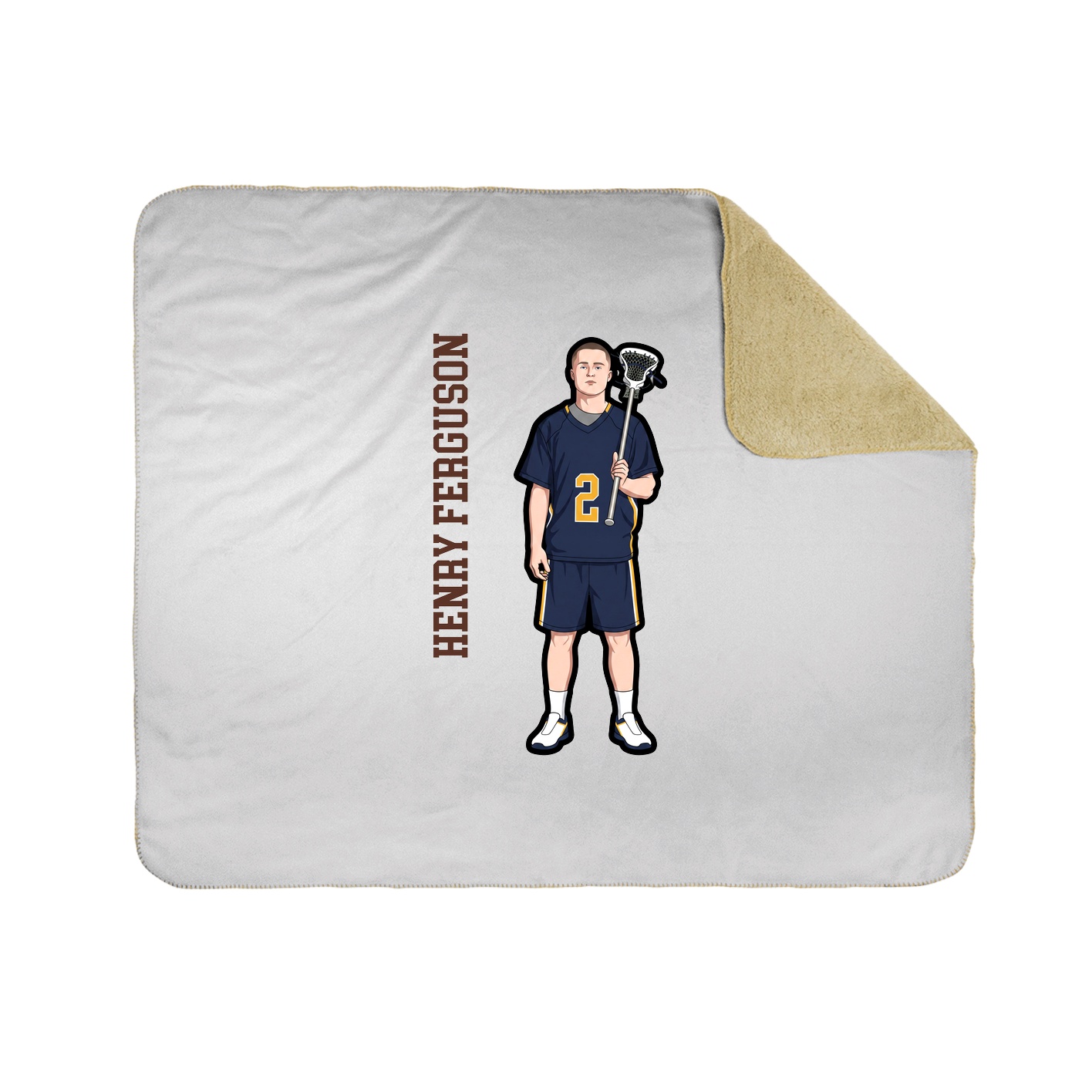 Throw Blanket — Name Vertical in White