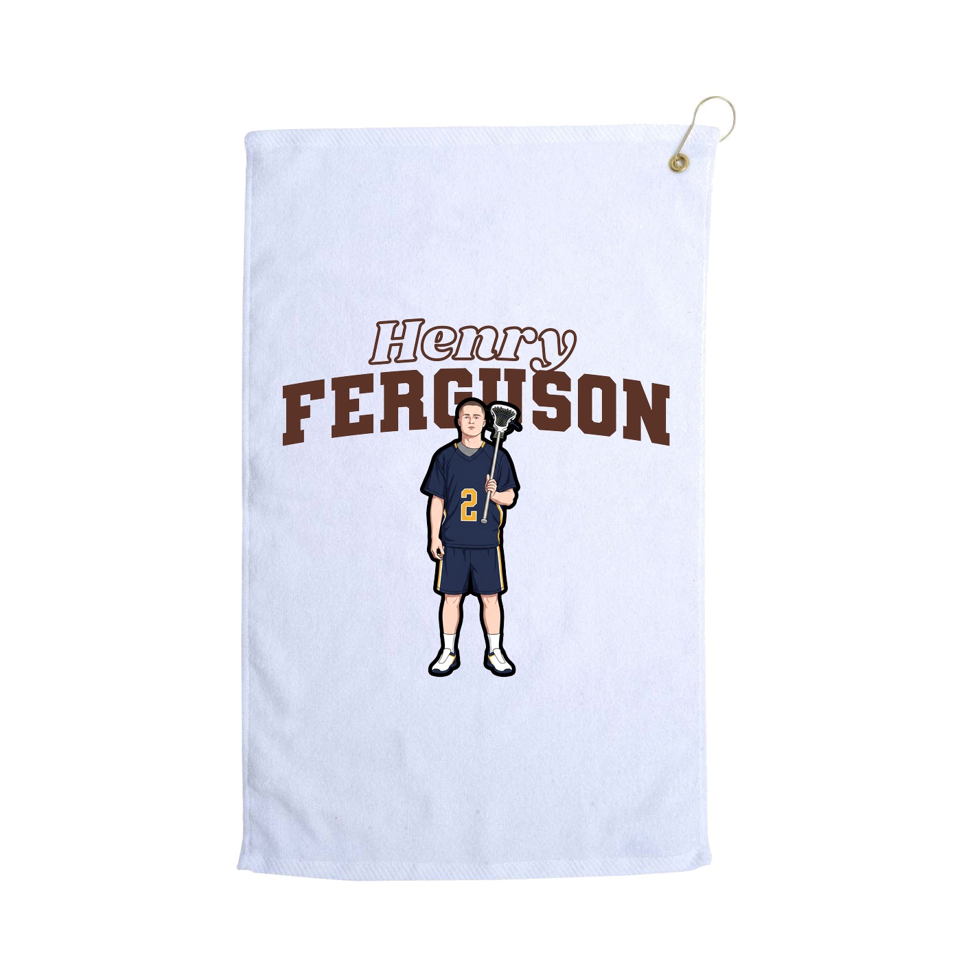 Golf Towel — Name Arch in White