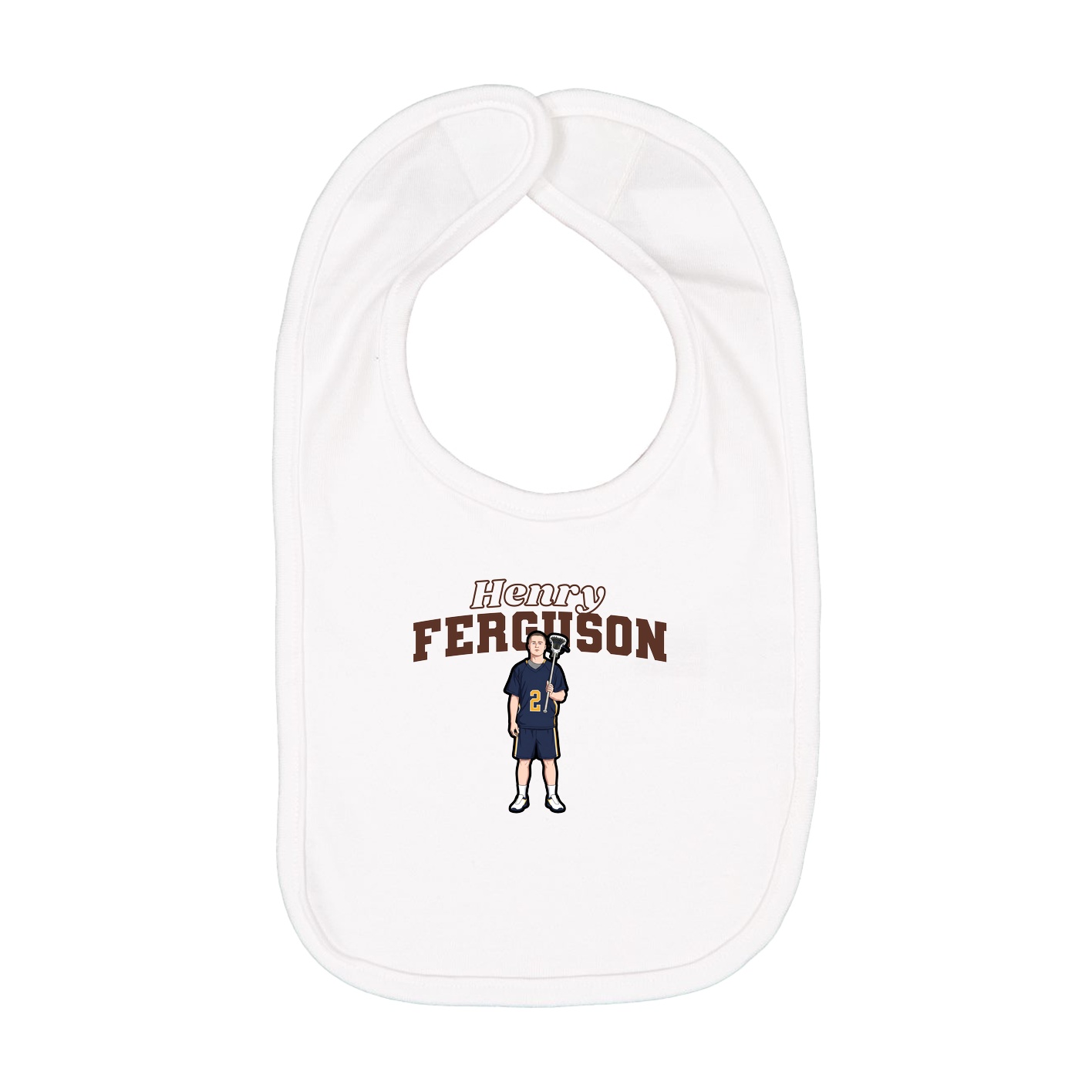 Infant Bib — Name Arch in White