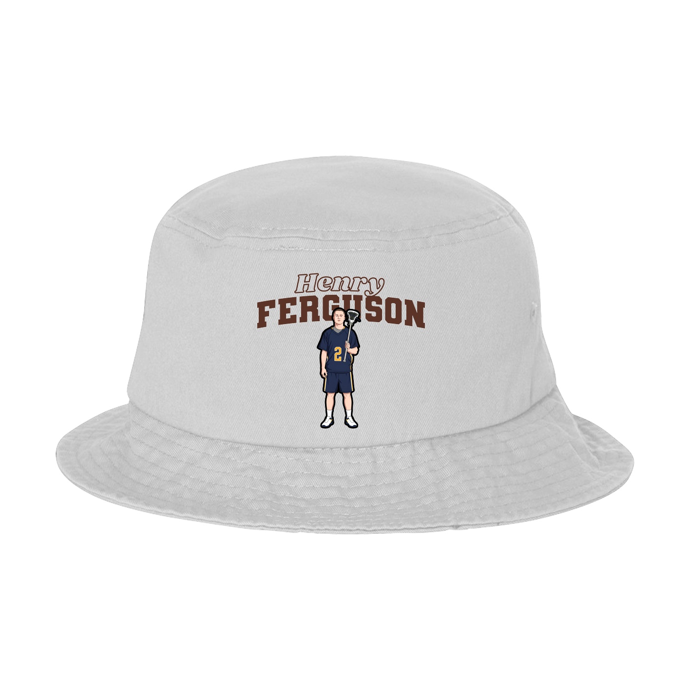 Bucket Cap — Name Arch in White