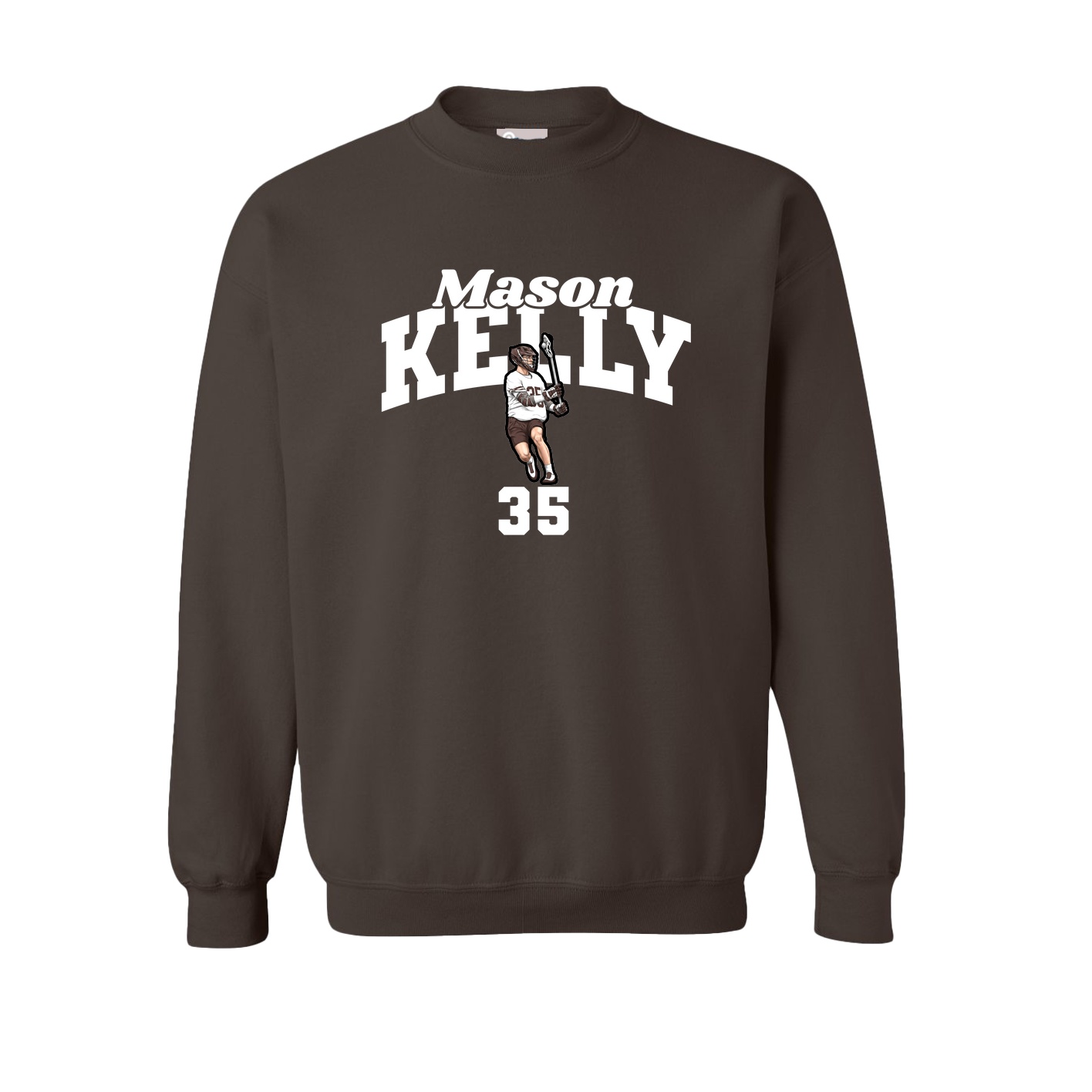 Fleece Crew — Signature Arch in Brown
