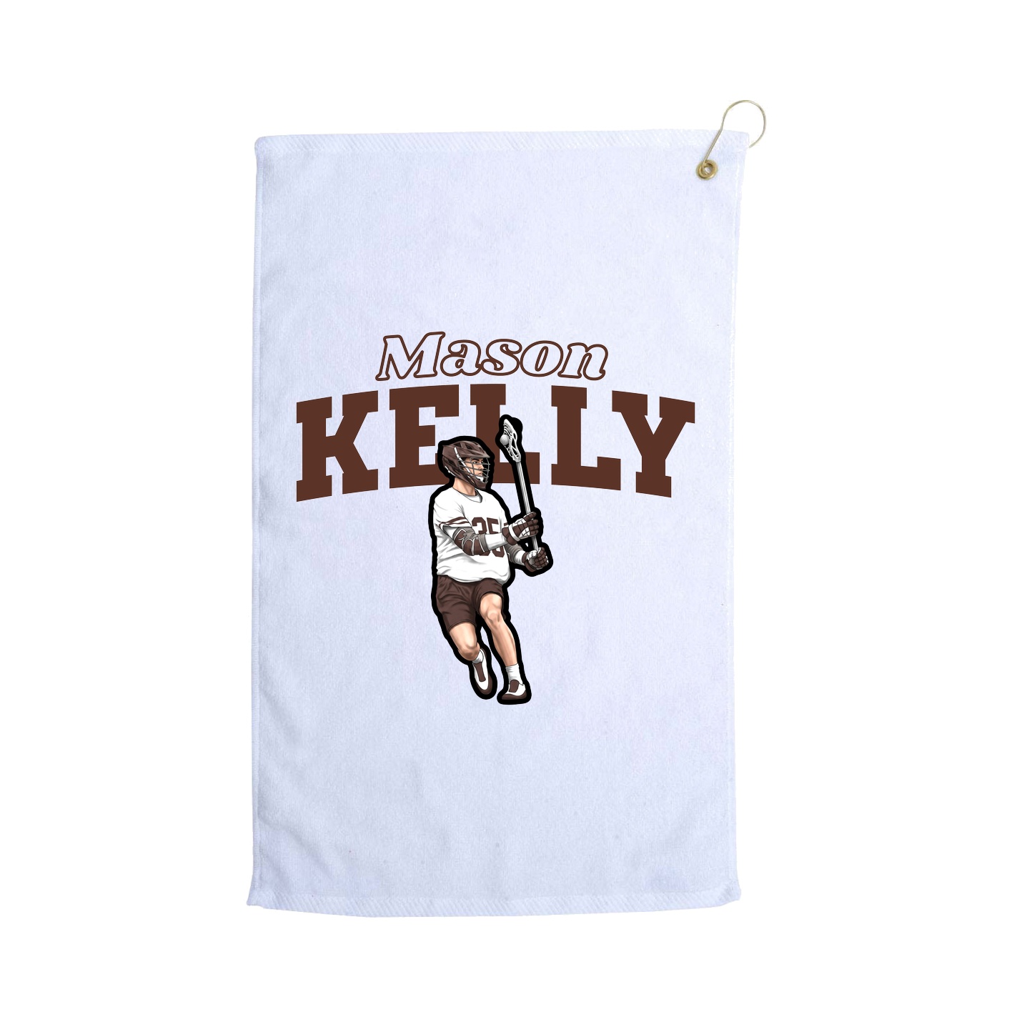 Golf Towel — Name Arch in White
