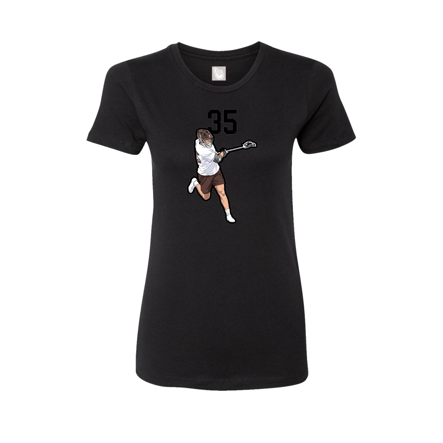 Fitted Women's Tee — Number Top in Black