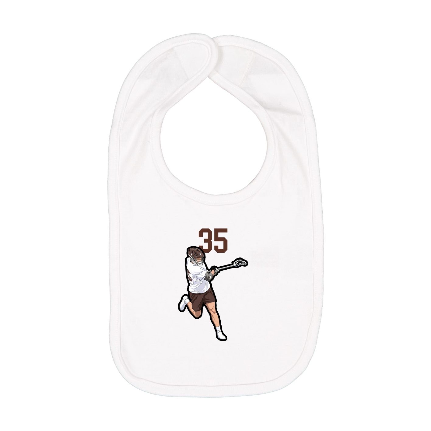 Infant Bib — Number Top in White