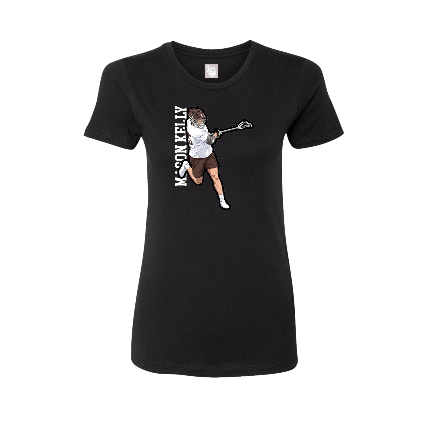 Fitted Women's Tee — Name Vertical in Black