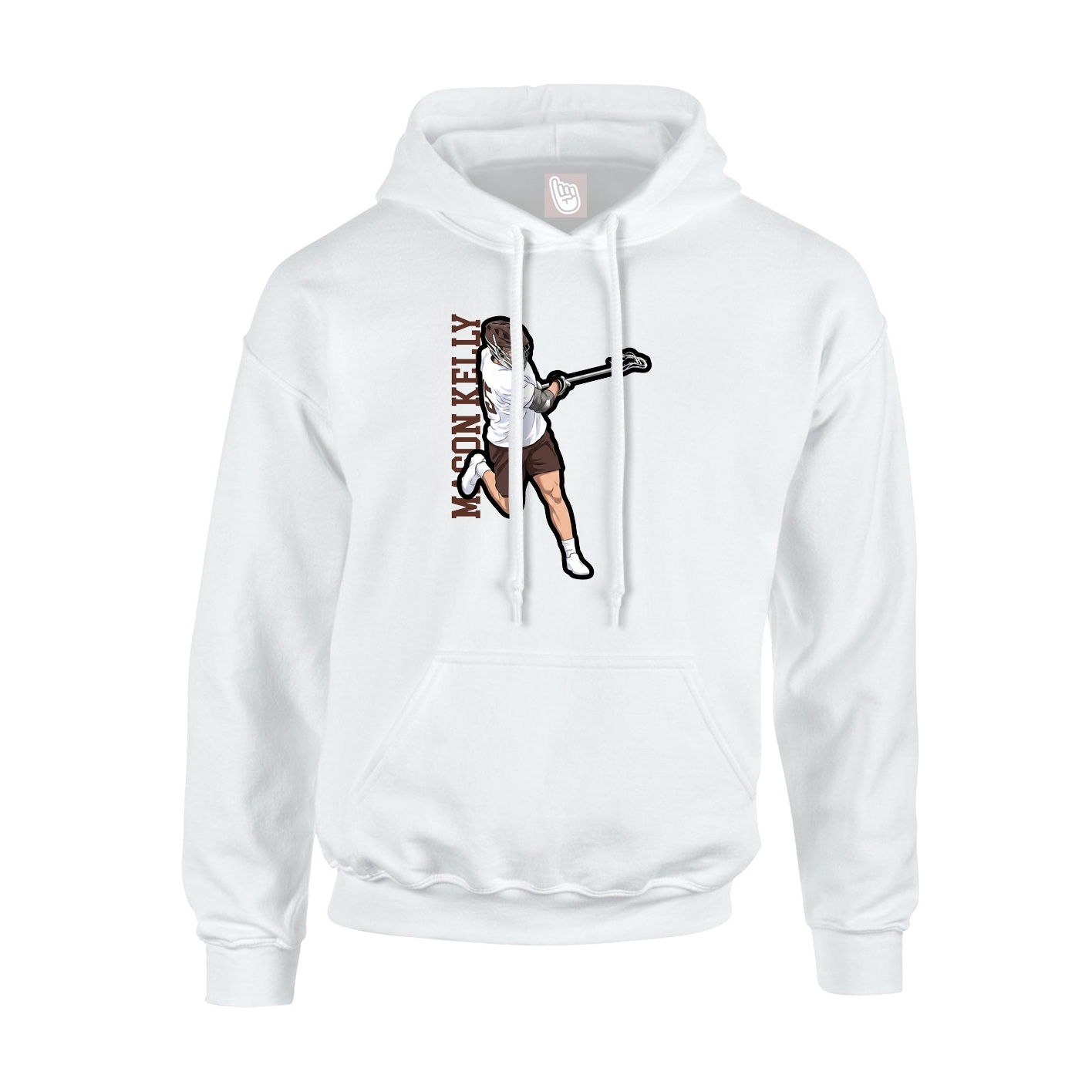 Youth Hoodie — Name Vertical in White