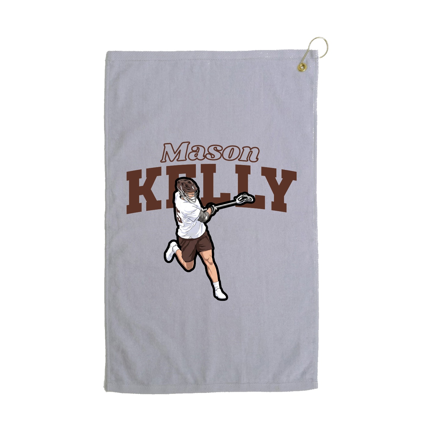 Golf Towel — Name Arch in Grey