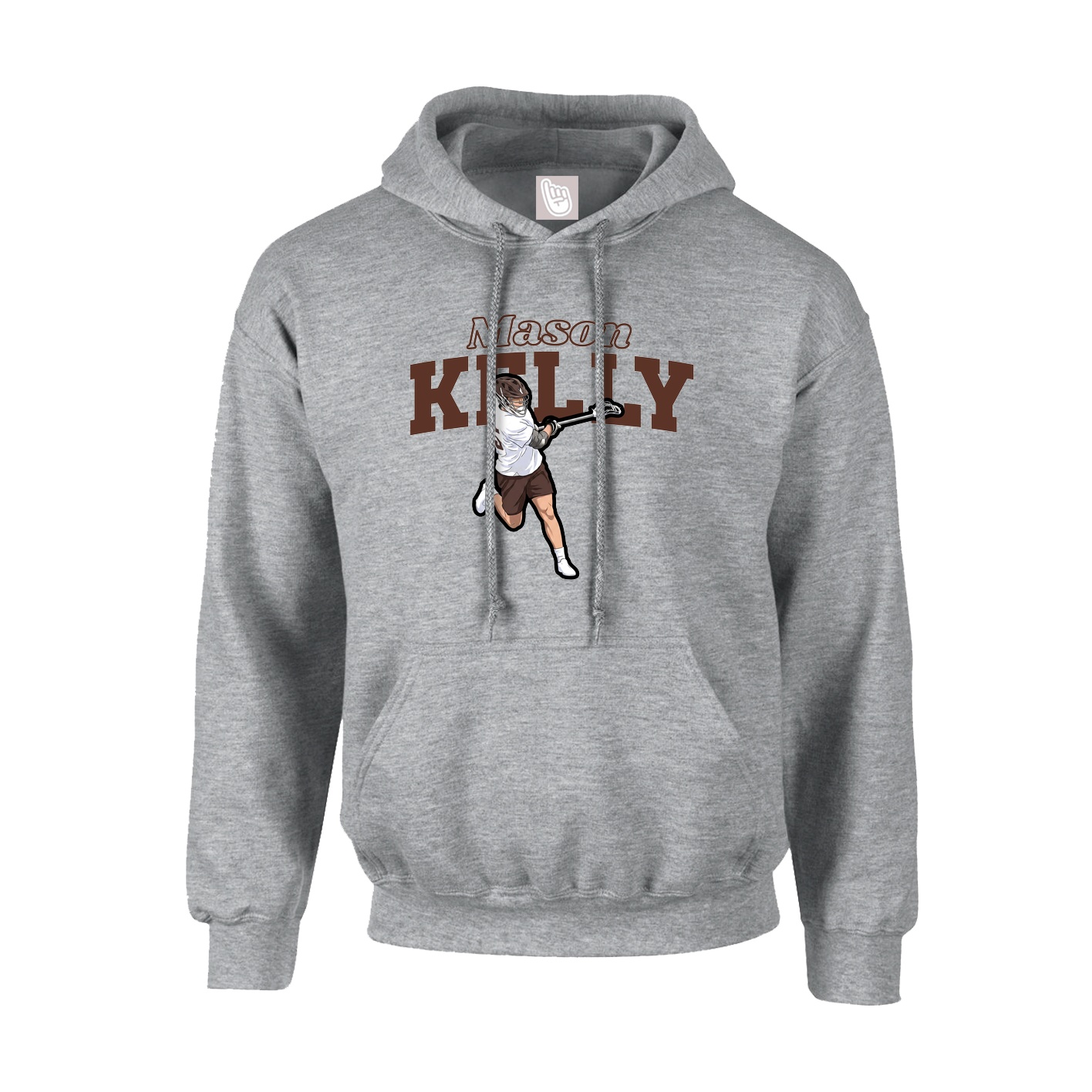 Youth Hoodie — Name Arch in Grey