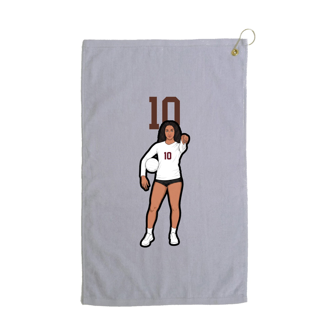 Golf Towel — Number Top in Grey