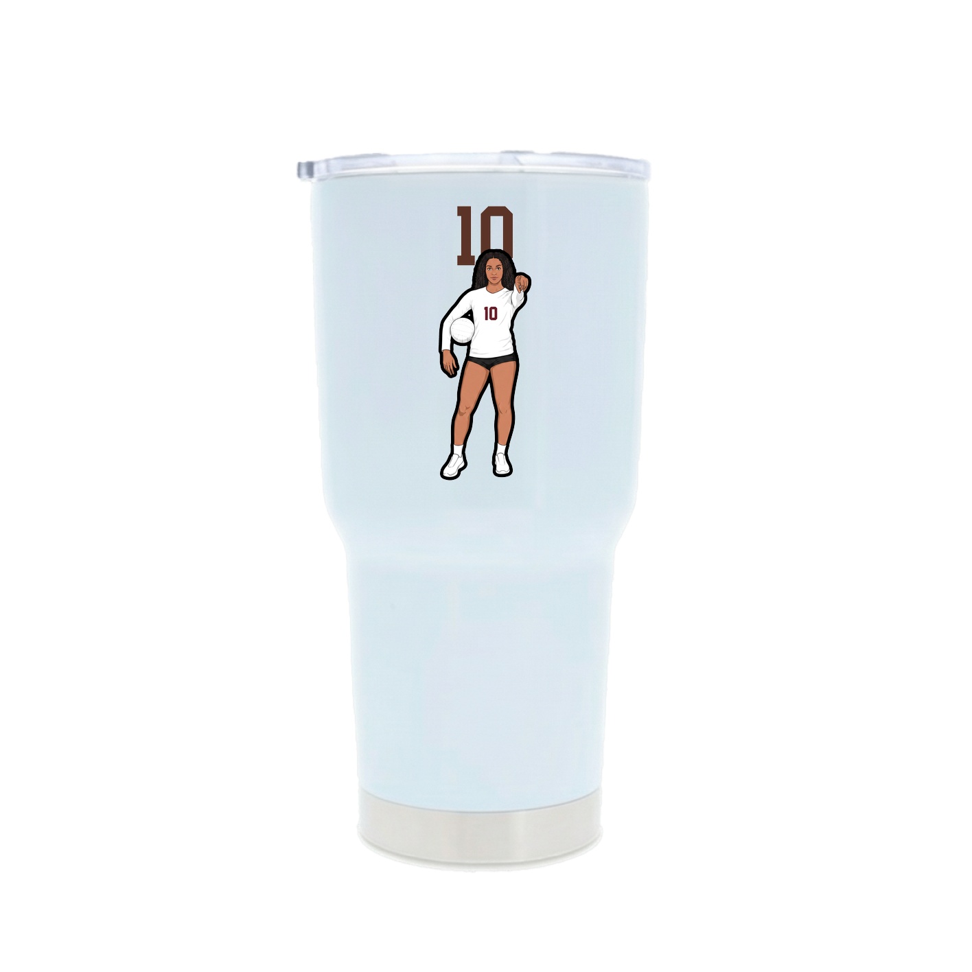 30oz Stainless Steel Tumbler — Number Top in White