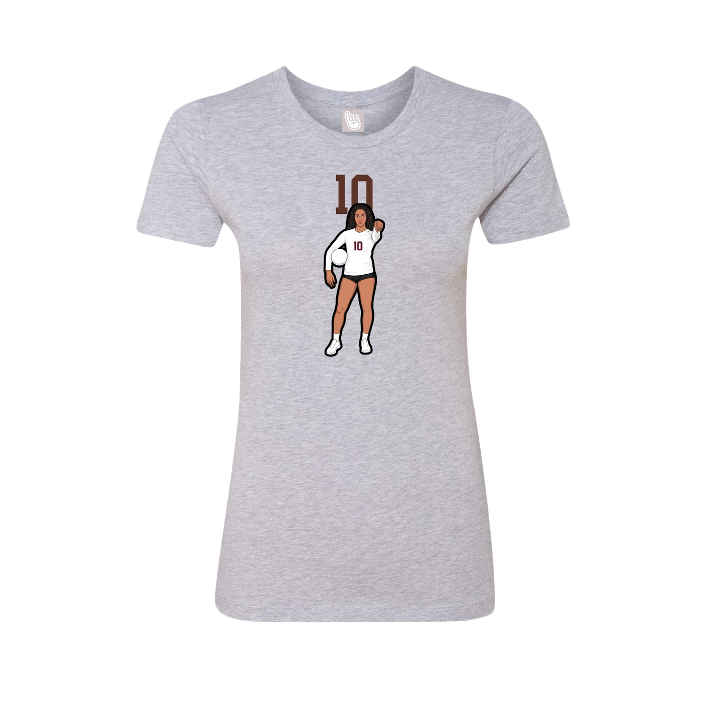 Fitted Women's Tee — Number Top in Grey