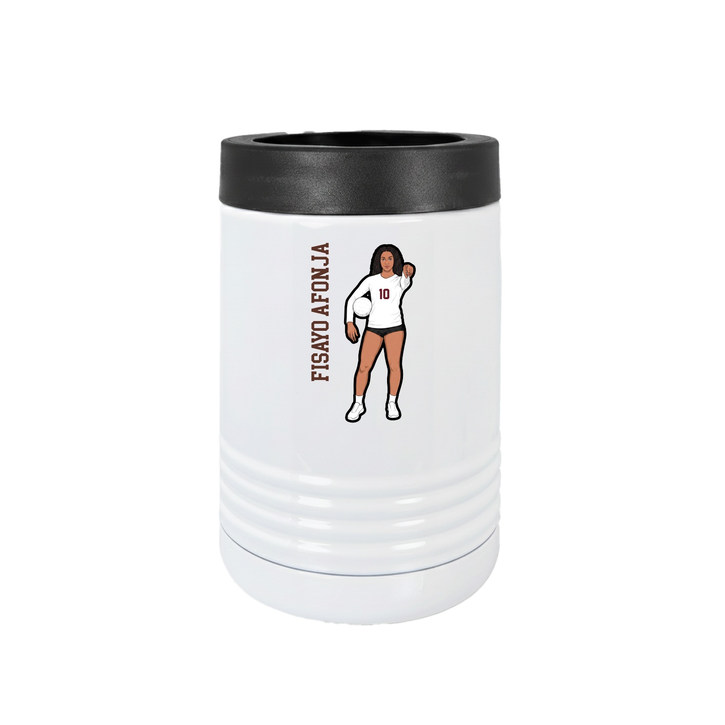 Beverage Holder — Name Vertical in White