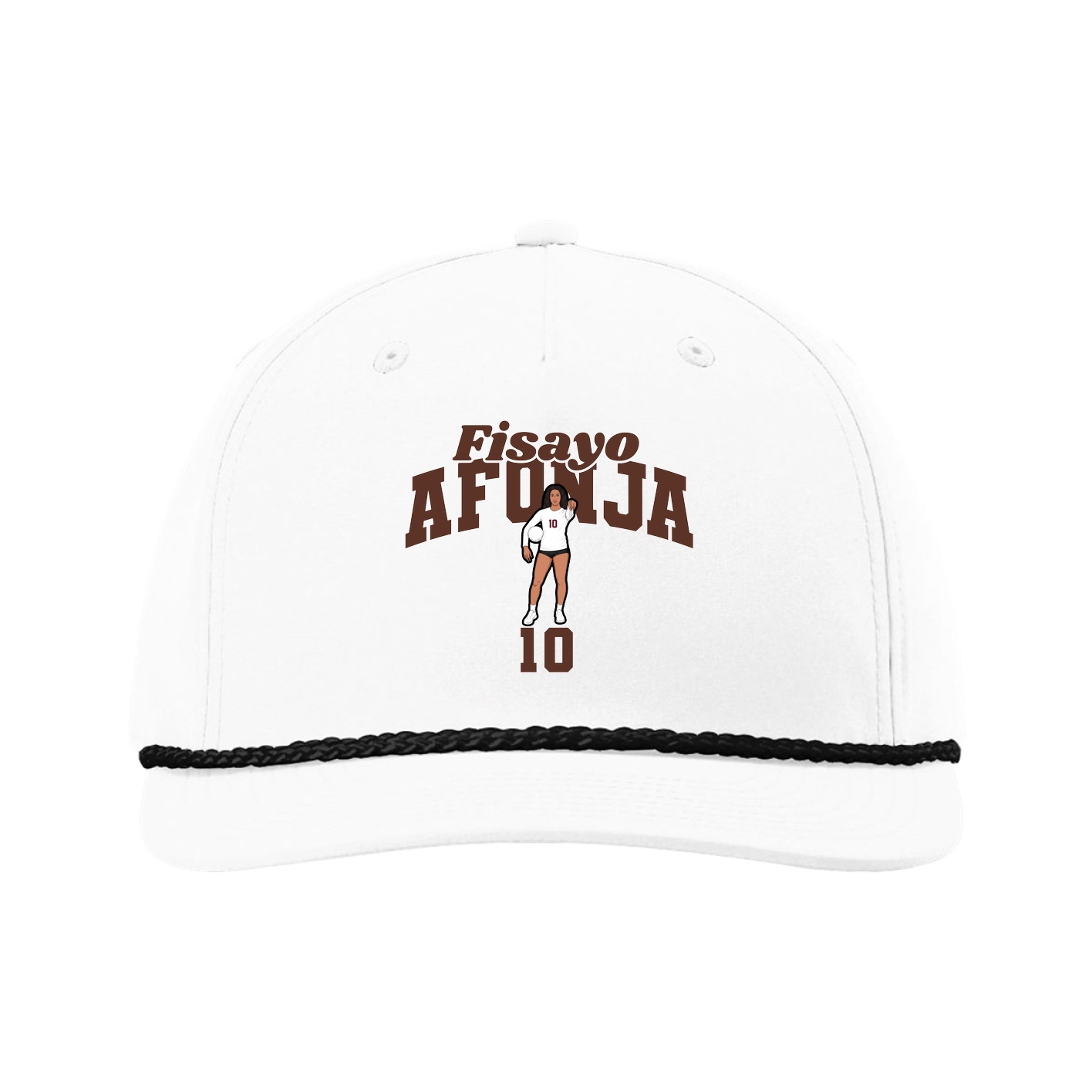 Five-Panel Classic Rope Cap — Signature Arch in White