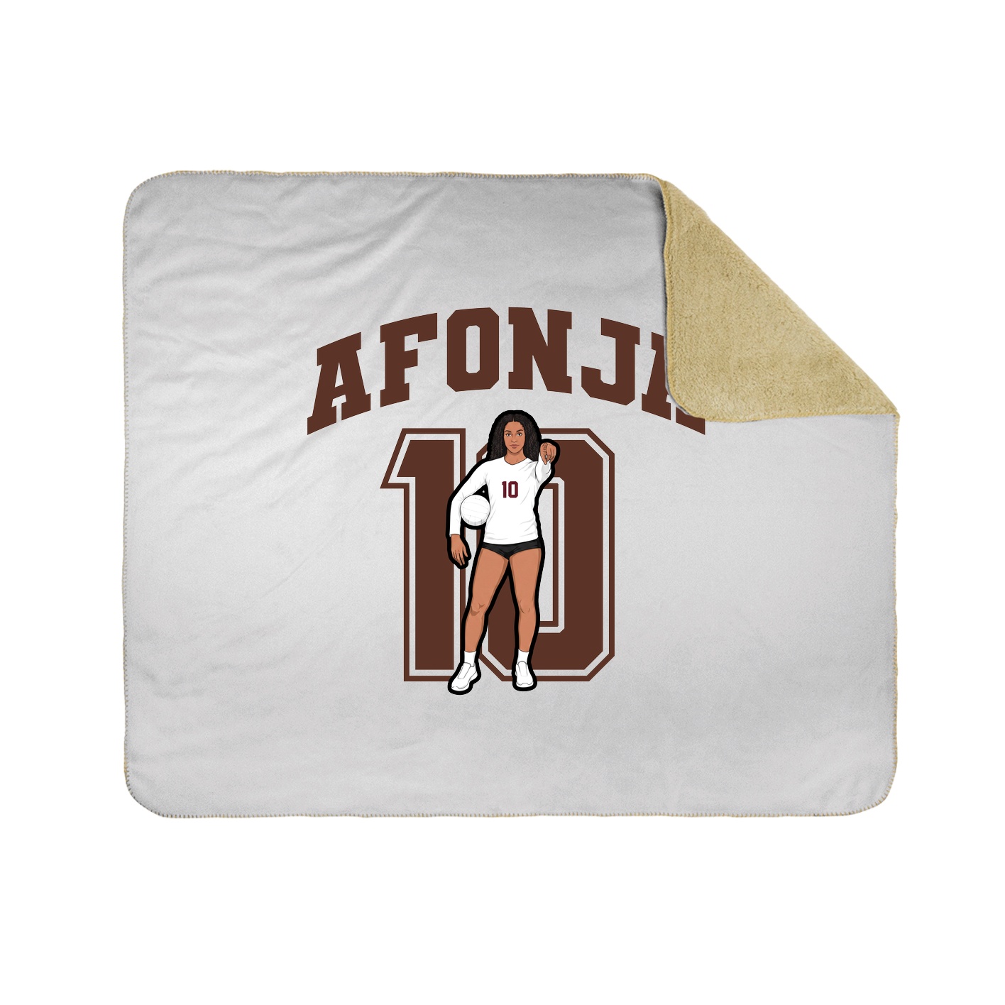 Throw Blanket — Number in White