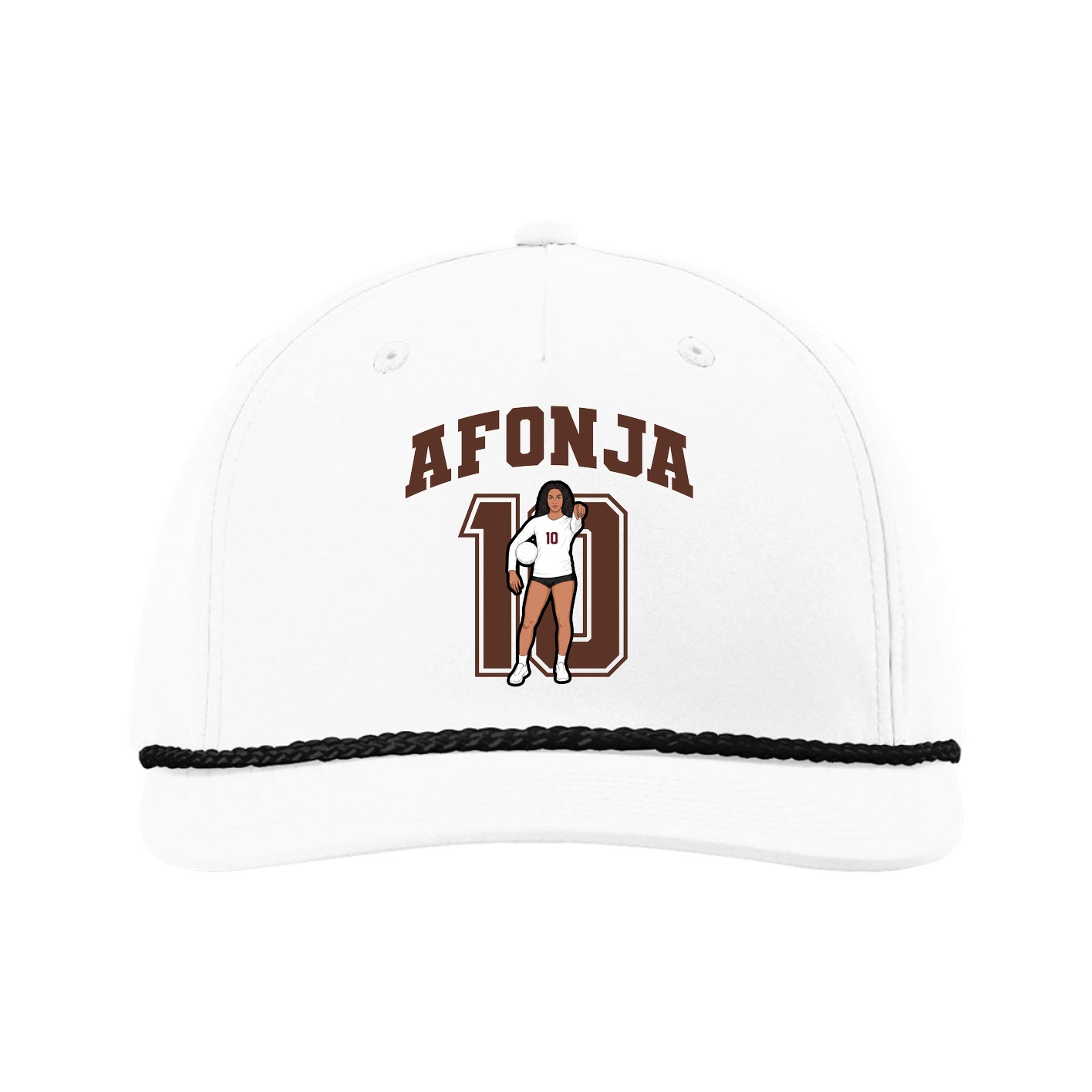 Five-Panel Classic Rope Cap — Number in White