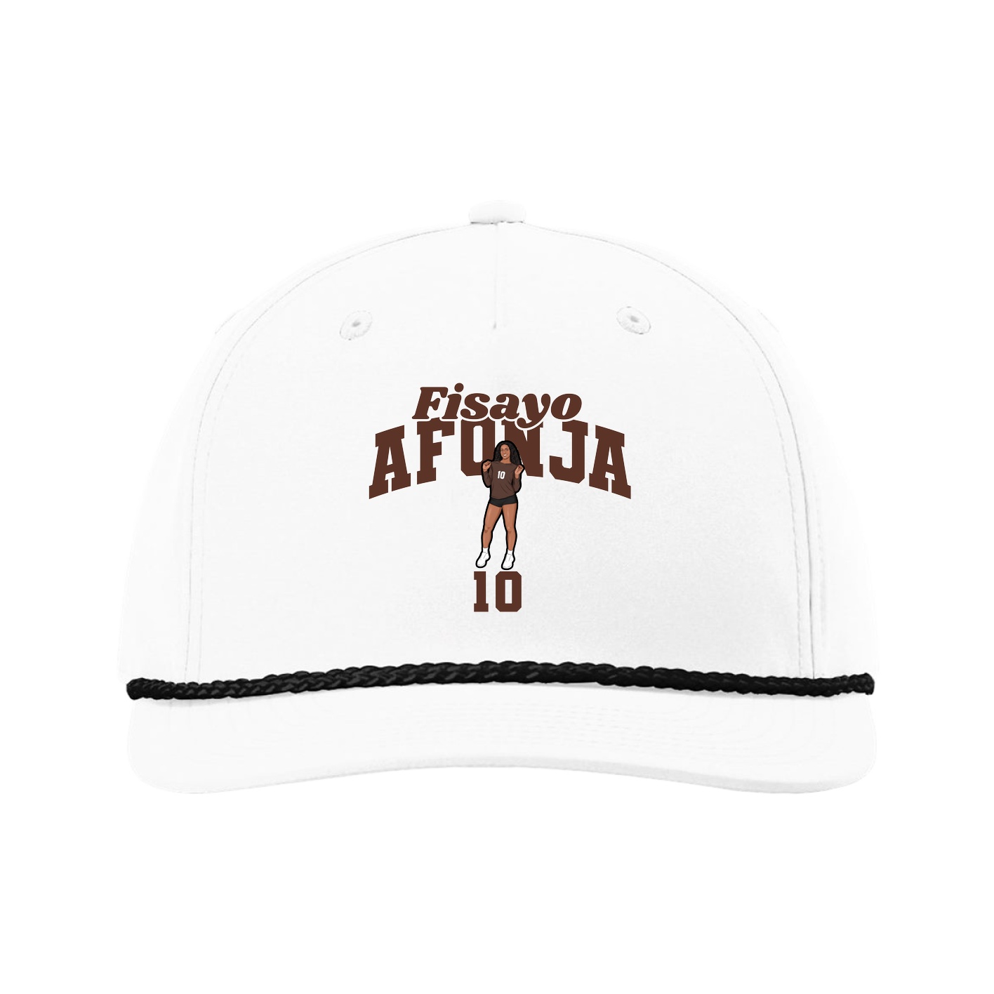 Five-Panel Classic Rope Cap — Signature Arch in White